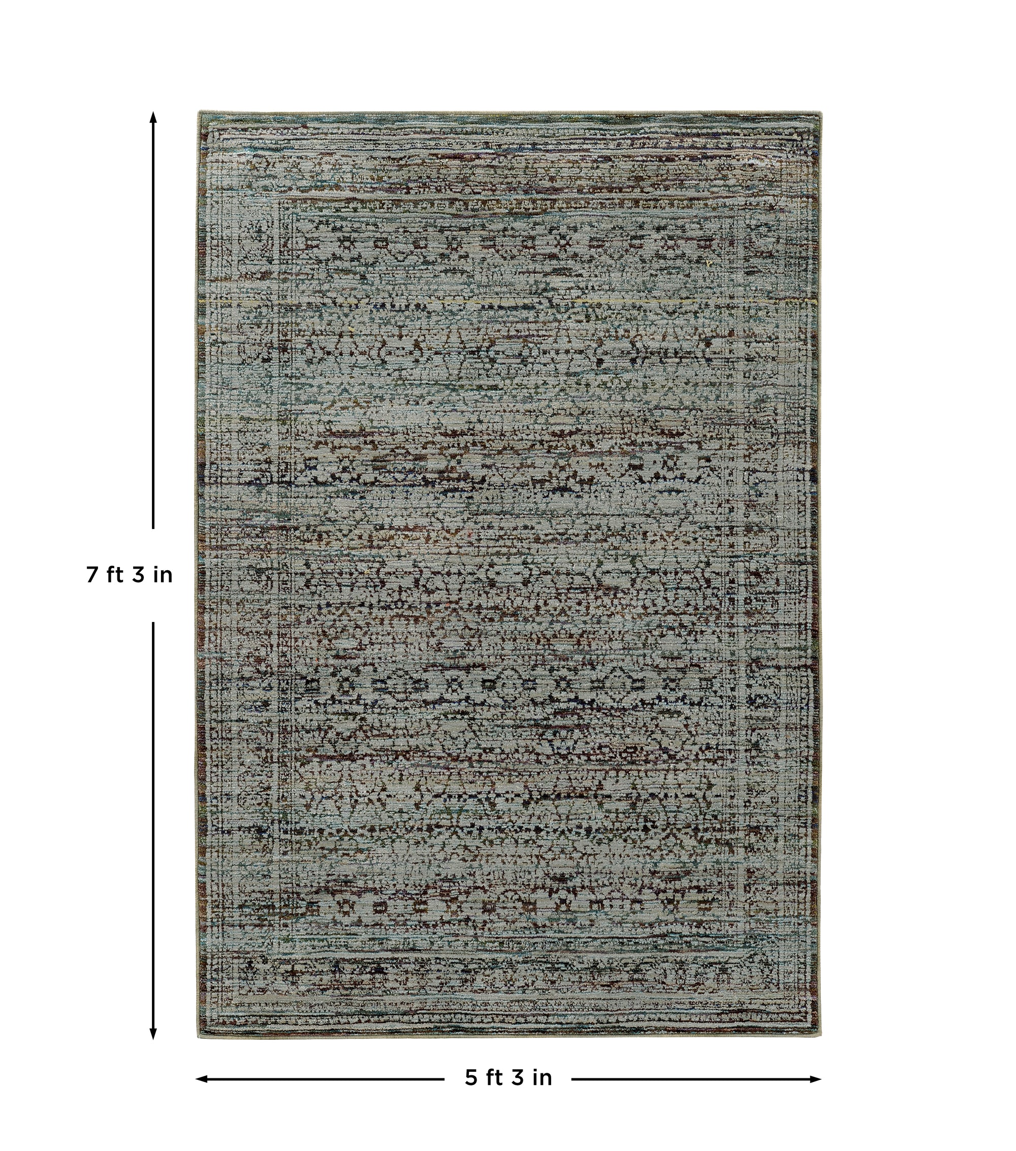 Blue Purple Traditional Vintage Bohemian Area Rug