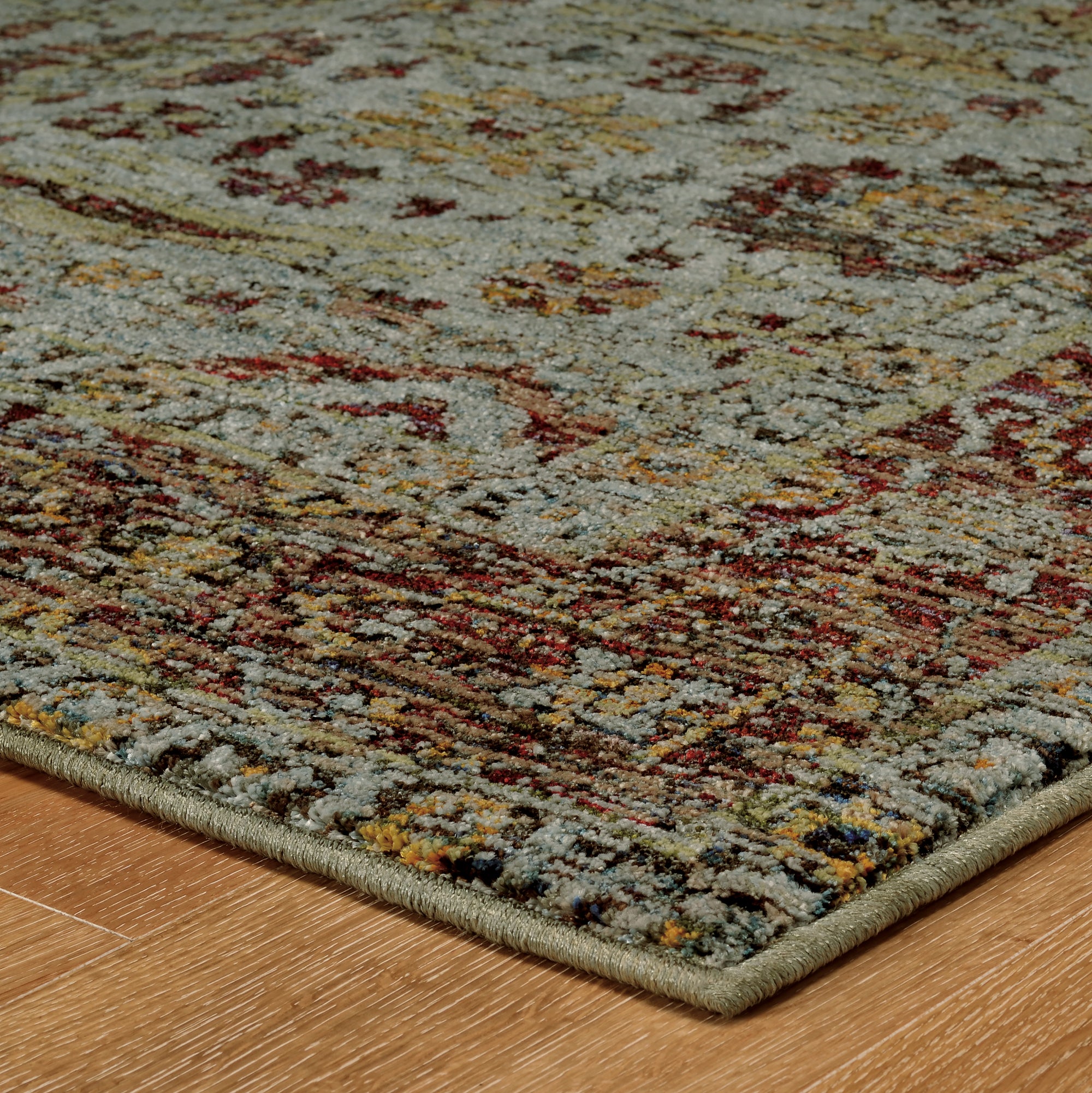 Blue Red Green Gold Traditional Vintage Bohemian Area Rug