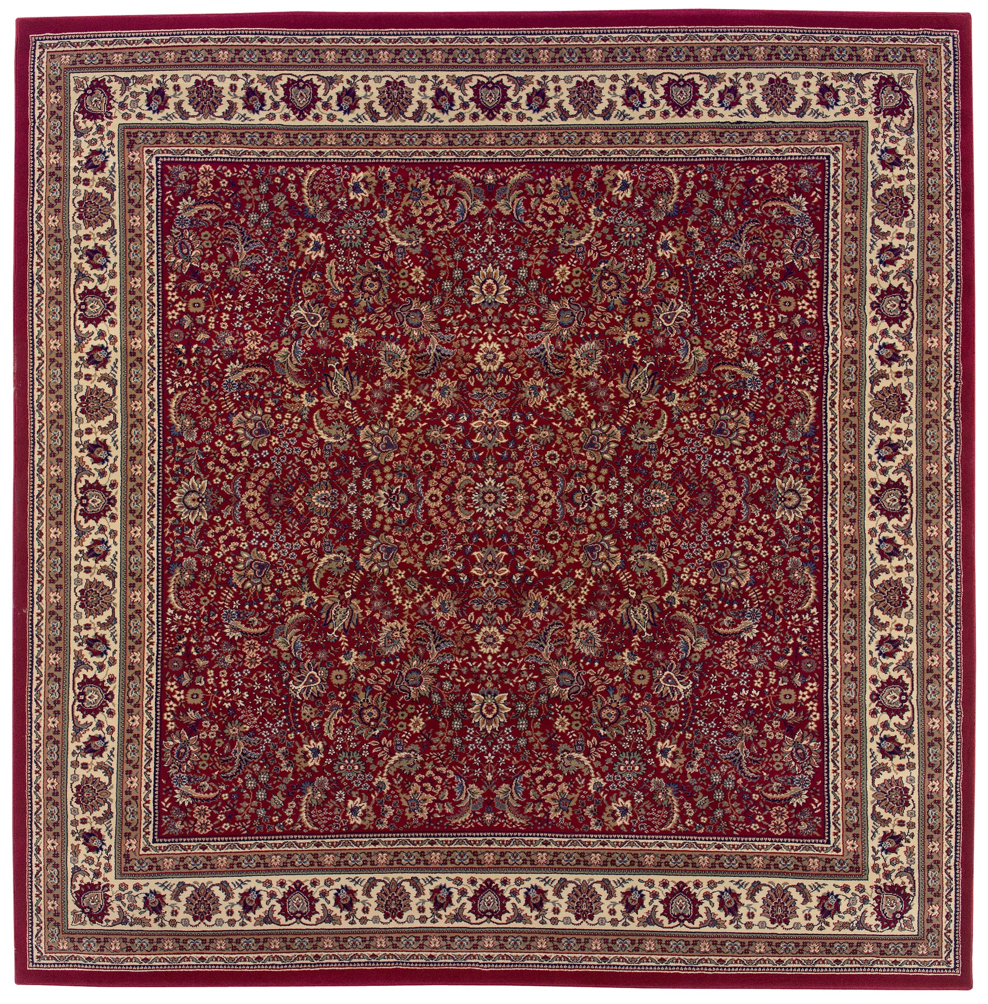 Red Ivory Blue Green Traditional Persian  Area Rug
