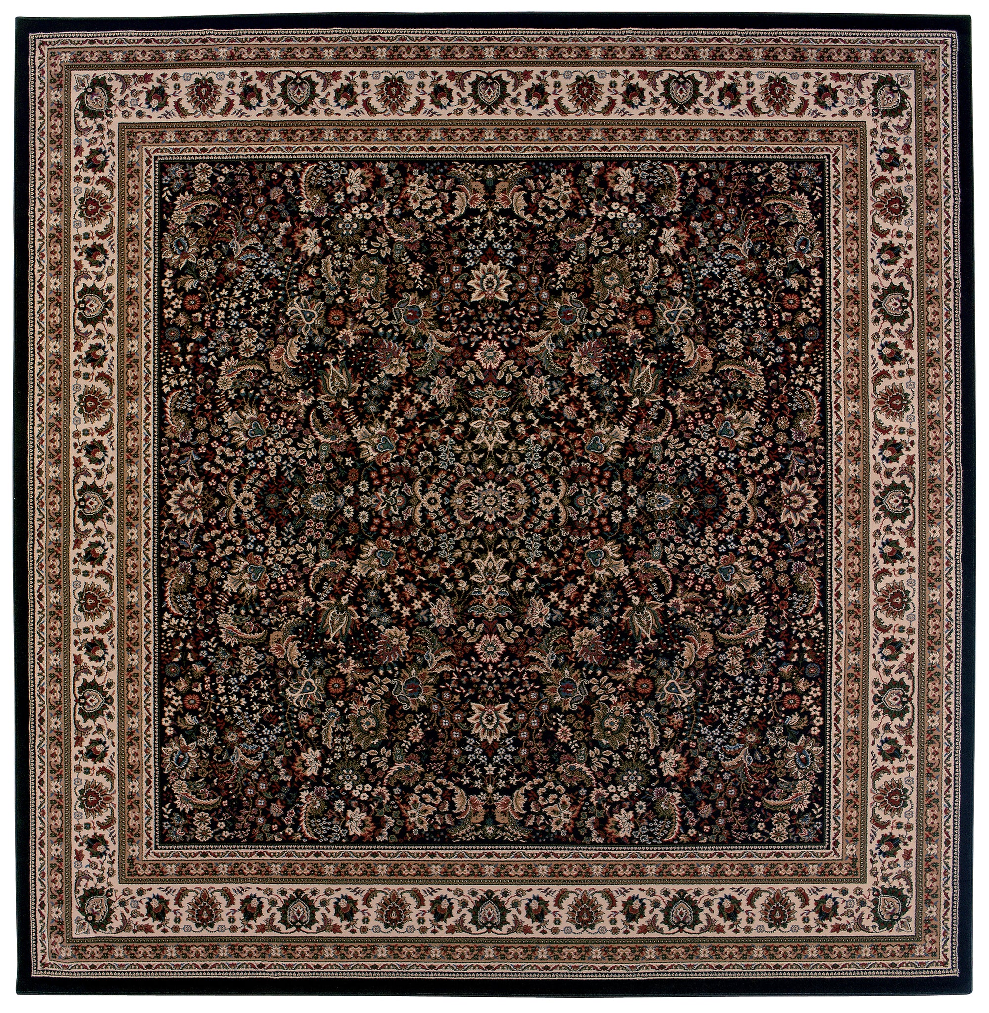 Black Ivory Blue Red Brown Traditional Persian  Area Rug