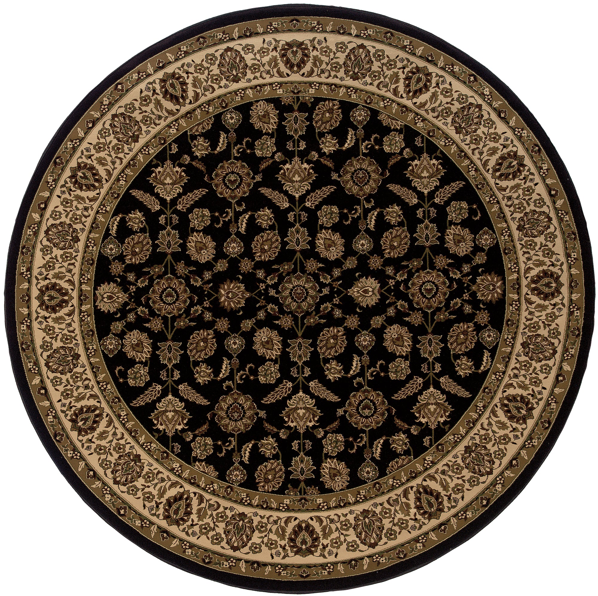 Brown Black Ivory Green Blue Traditional Persian  Area Rug