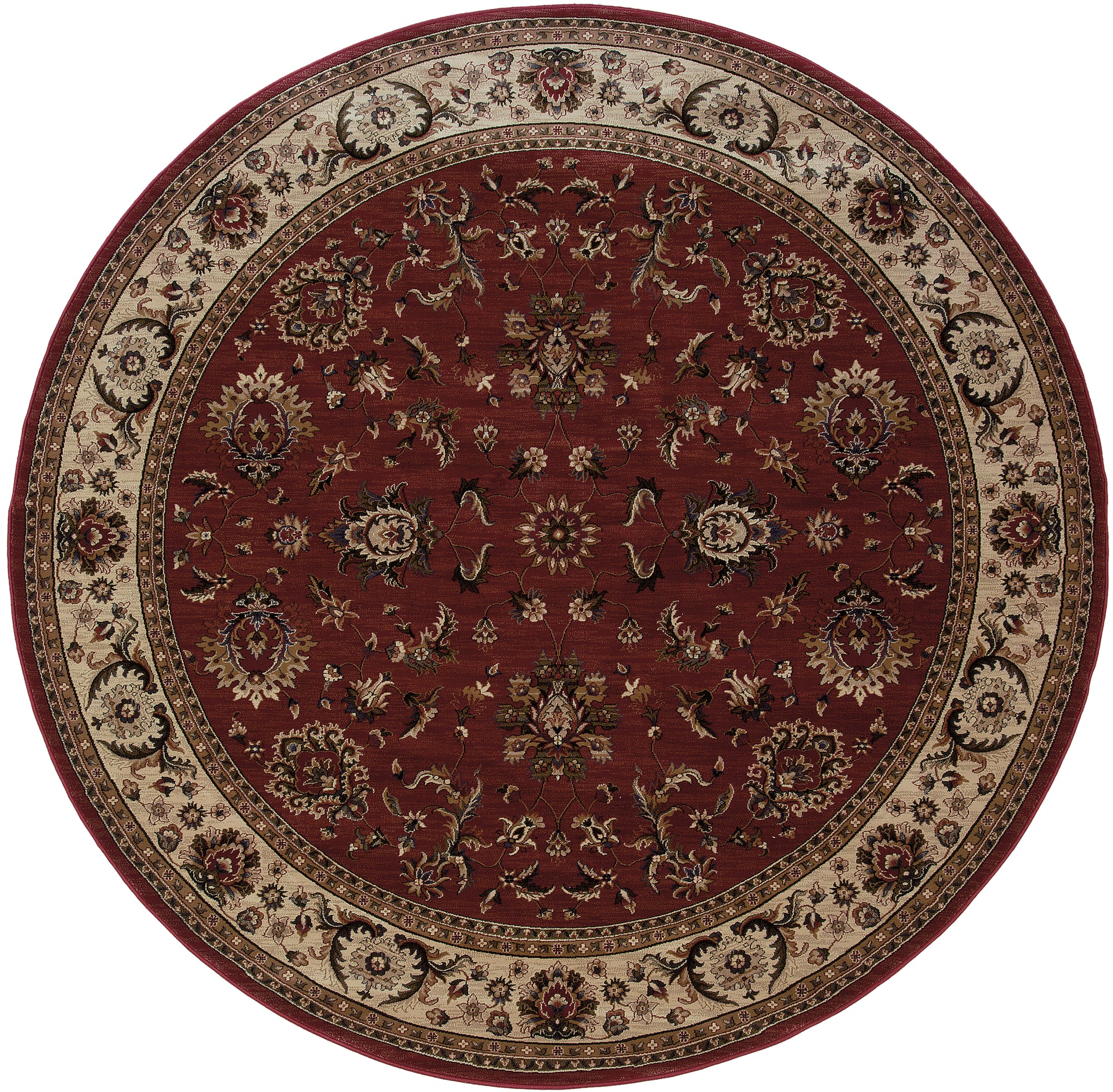 Red Ivory Green Brown Blue Traditional Persian  Area Rug
