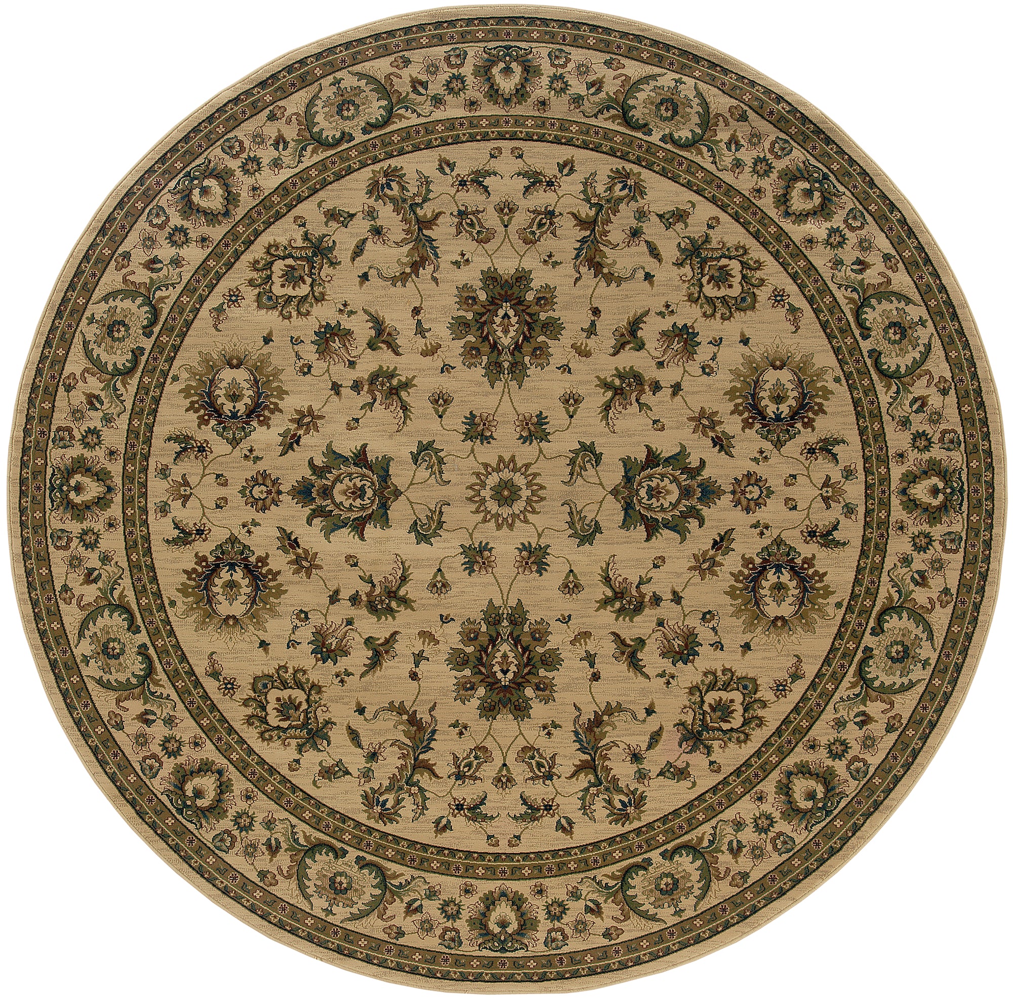 Ivory Green Brown Blue Red Traditional Persian  Area Rug