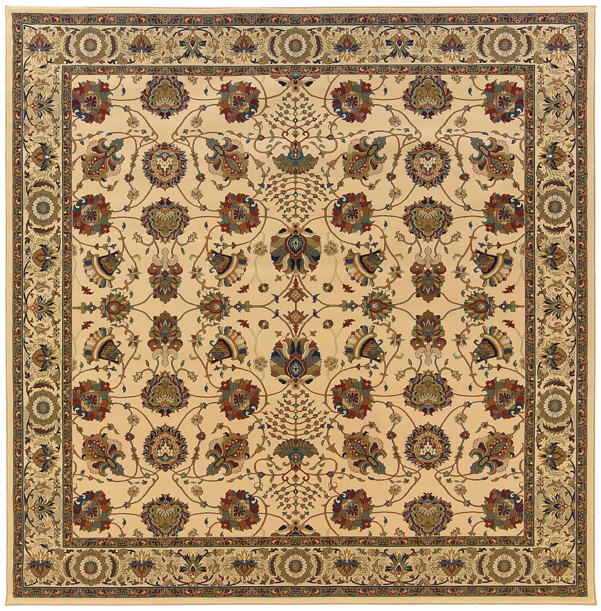 Ivory Red Black Green Blue Gold Traditional Persian  Area Rug