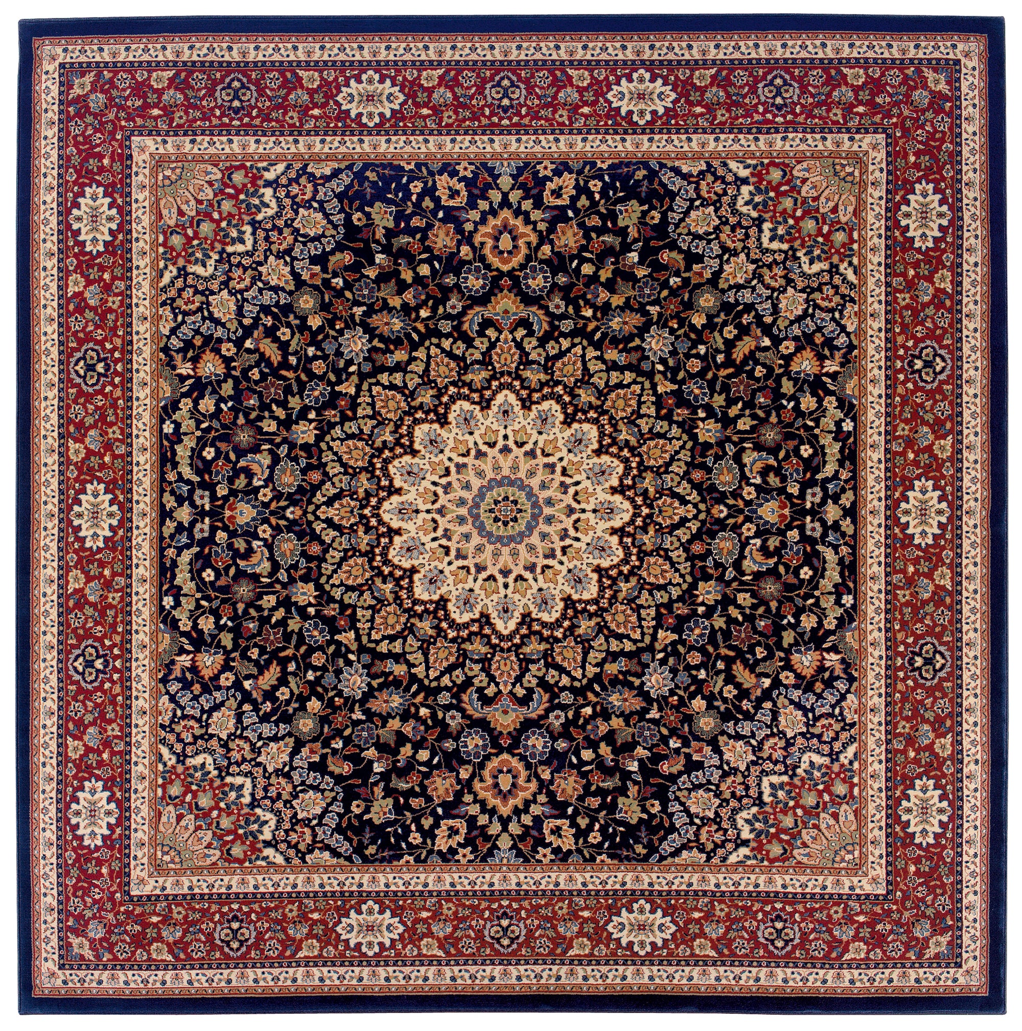 Blue Red Ivory Green Traditional Persian  Area Rug