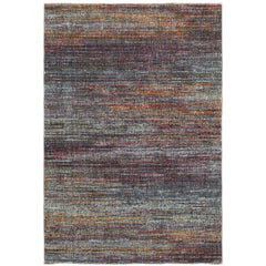 Blue Grey Gold Purple Teal Transitional Industrial Area Rug