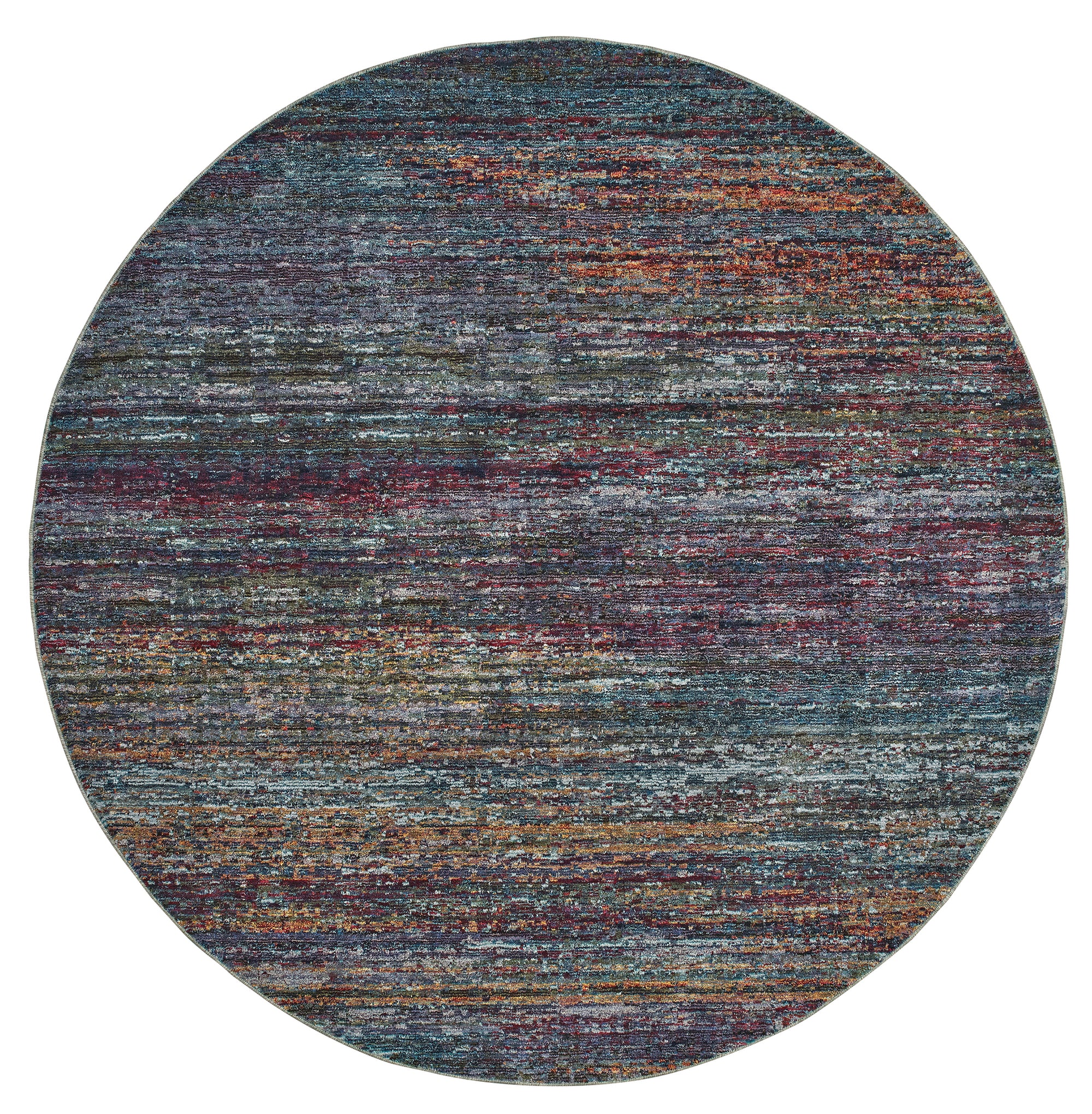 Blue Grey Gold Purple Teal Transitional Industrial  Area Rug