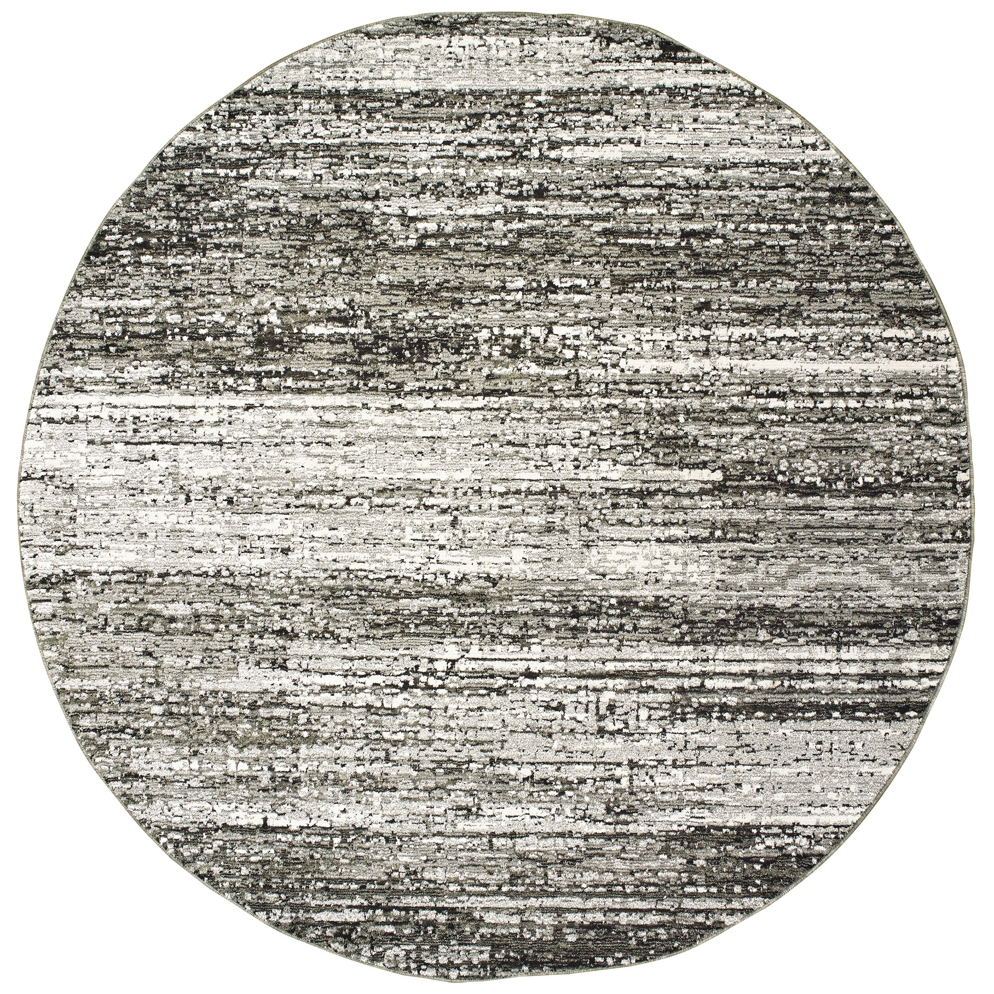 Charcoal Grey Silver Ivory Transitional Industrial  Area Rug