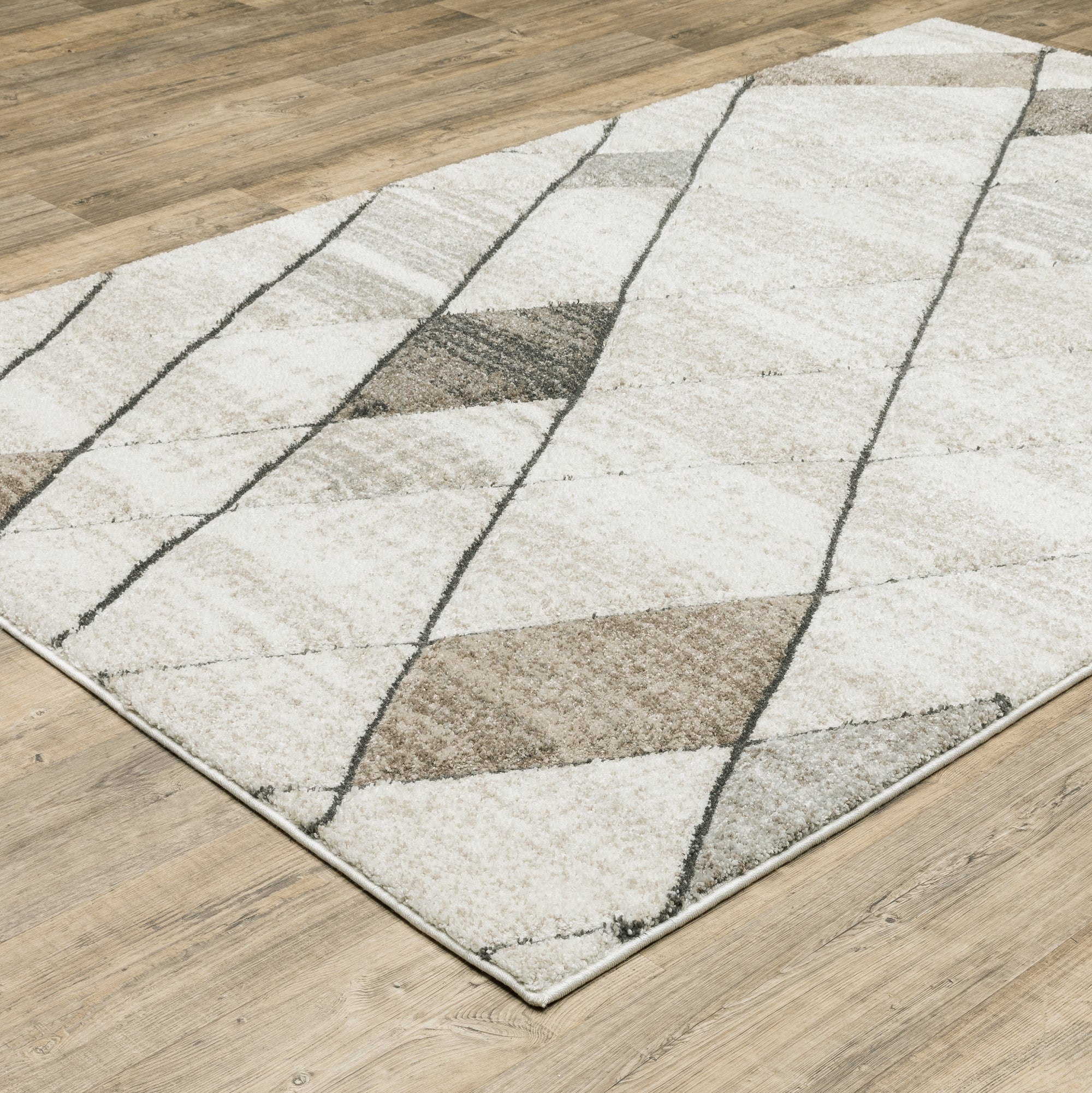 Beige Grey Tan Brown Modern & Contemporary Casual  Area Rug