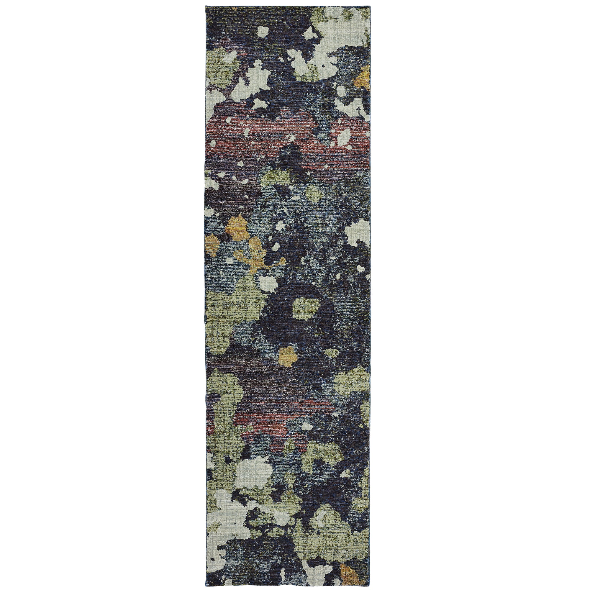 Green Navy Multi Rug Navy Green Modern & Contemporary Area Rug - Woodwaves