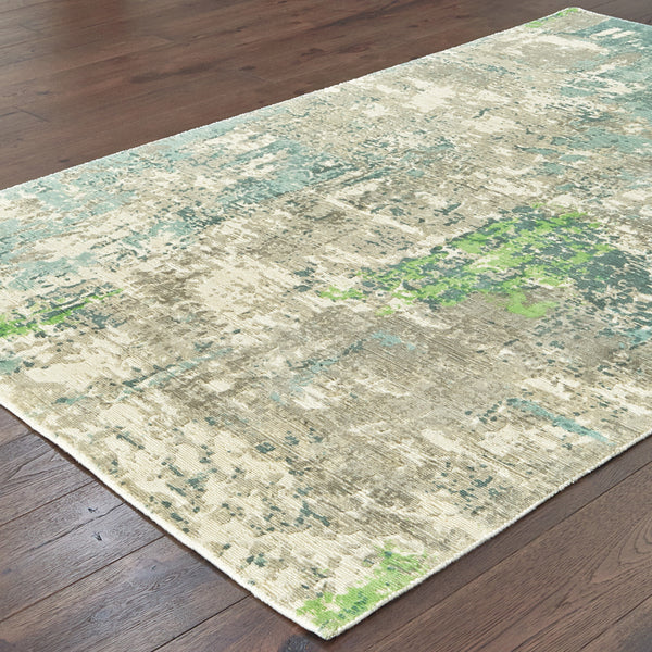 Blue Green Modern & Contemporary Area Rug - Woodwaves
