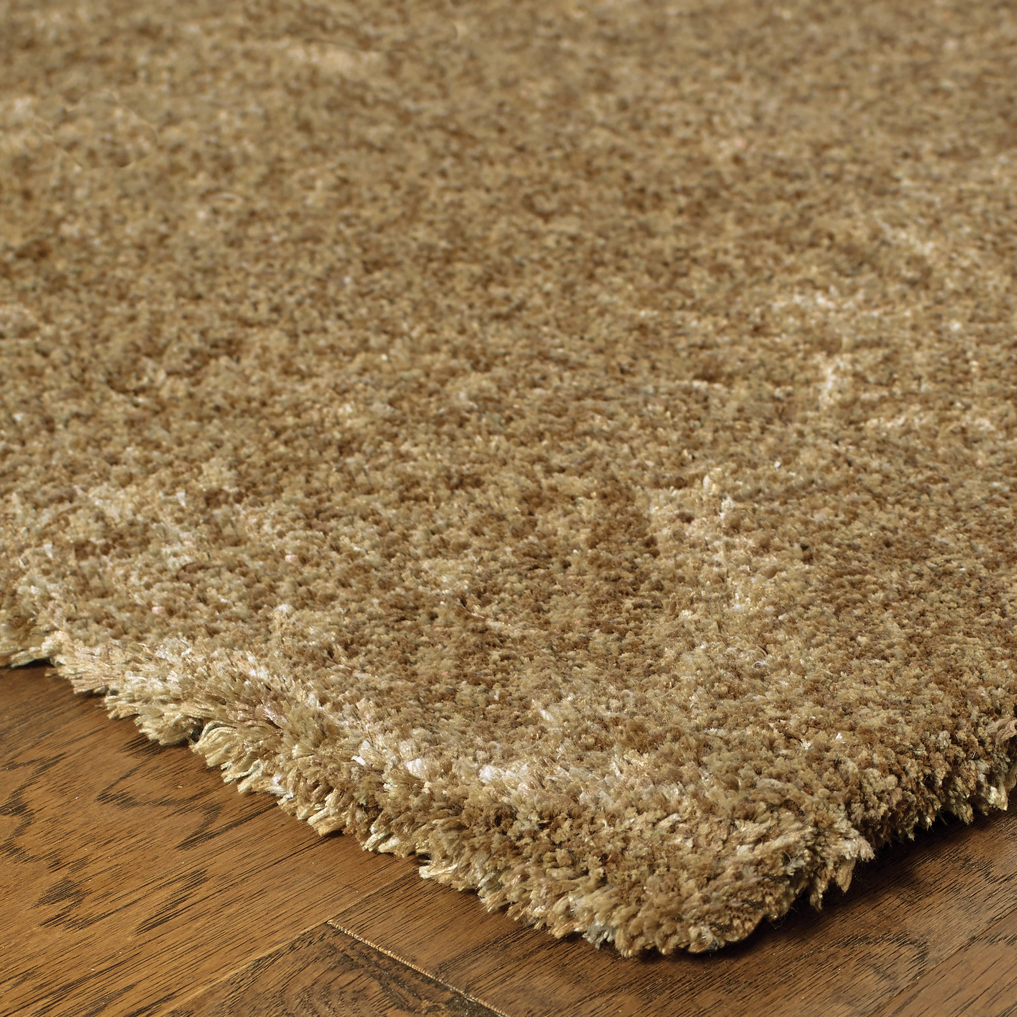 Gold Shag Contemporary Glam Area Rug