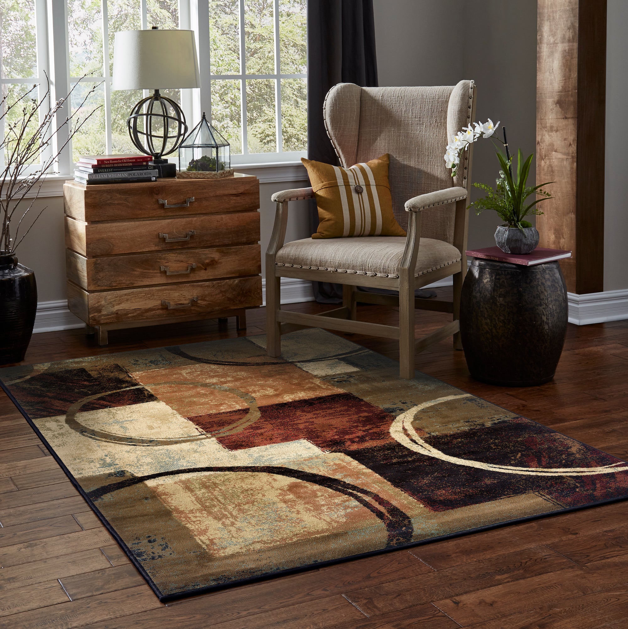 Brown Black Beige Red Blue Ivory Gold Modern & Contemporary   Area Rug