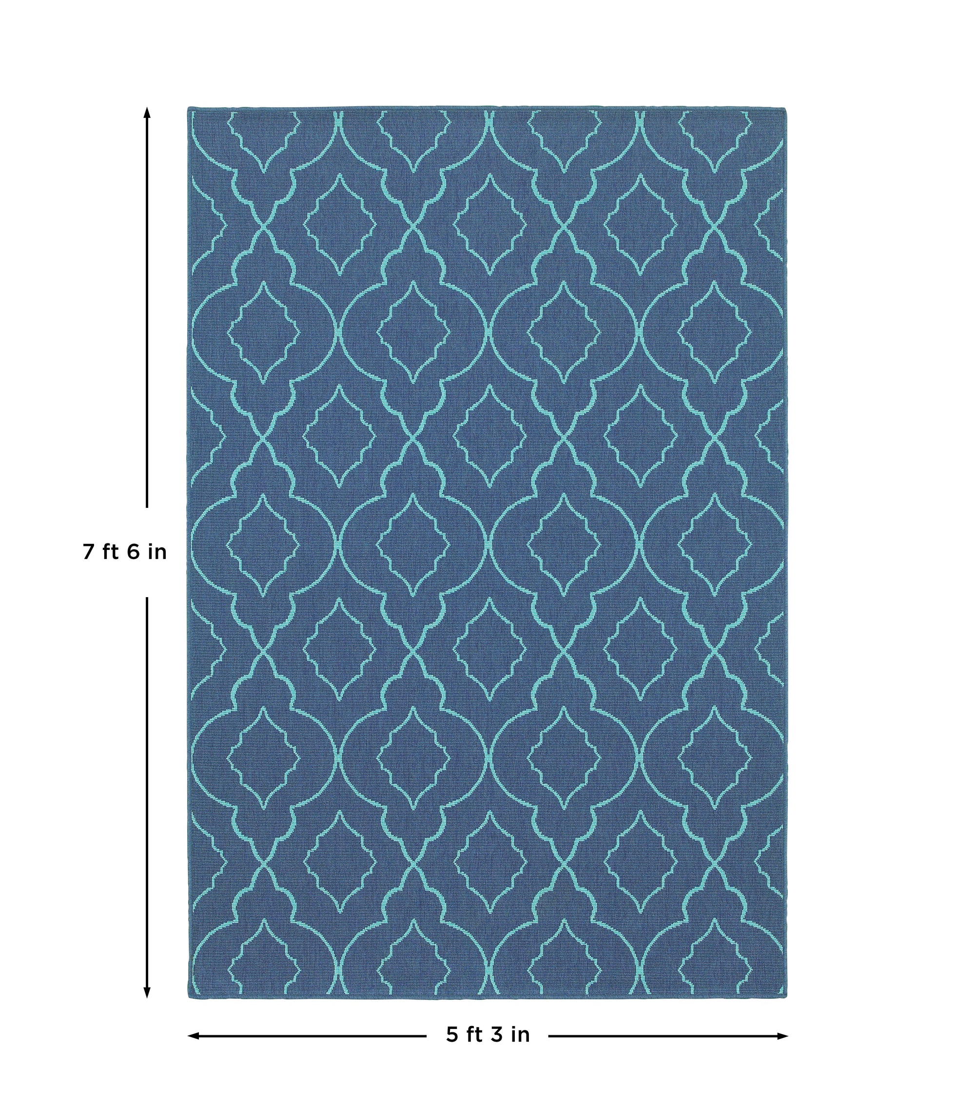 Navy Blue Moroccan Global  Area Rug