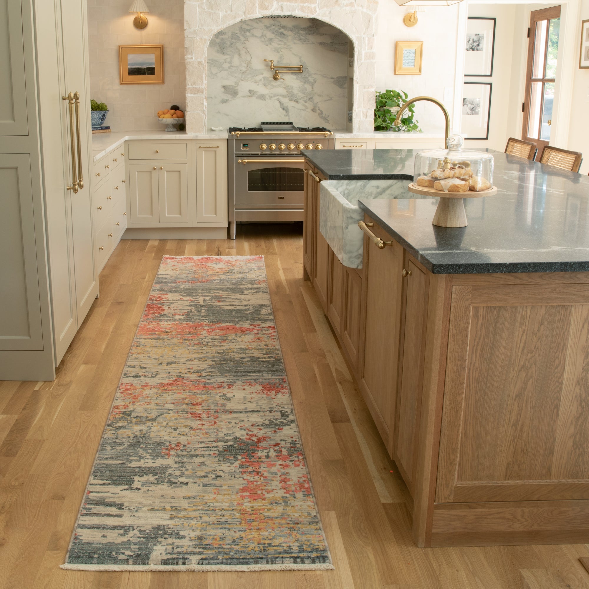 Beige Grey Salmon Red Rust Gold Tan Brown Green Modern & Contemporary Transitional Industrial Area Rug