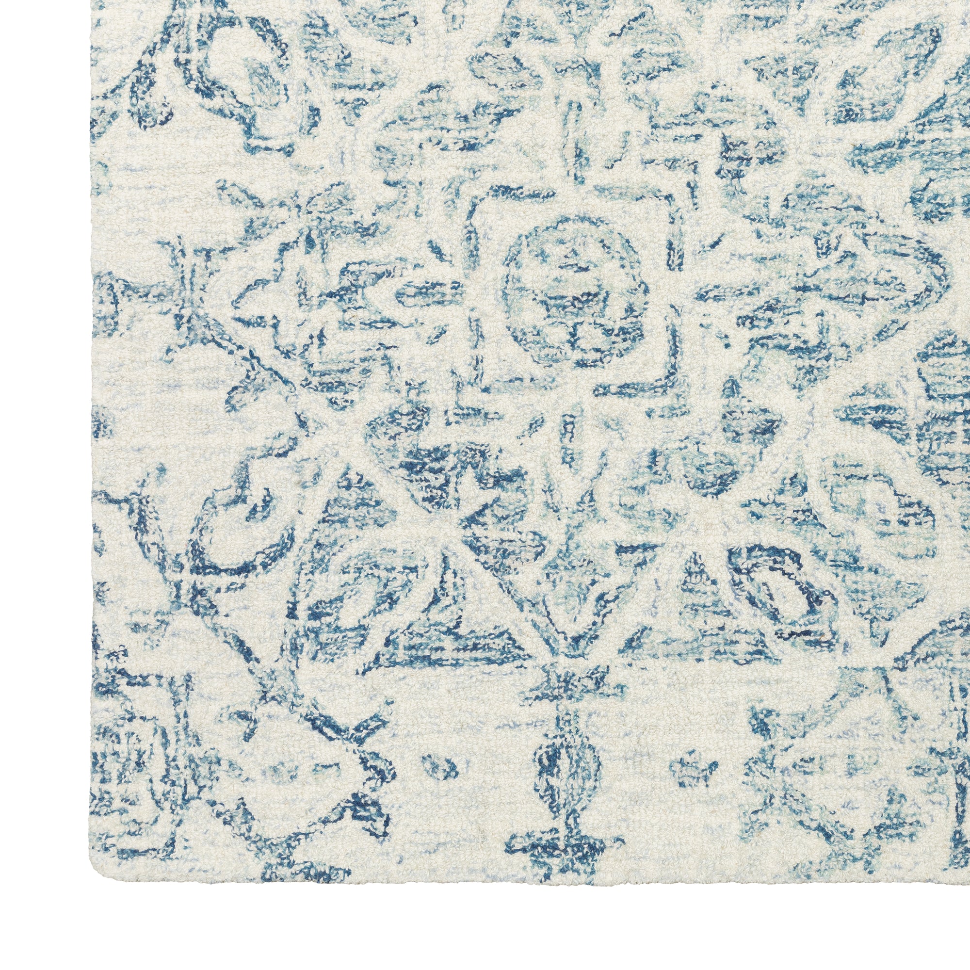 Blue Ivory Transitional Global  Area Rug