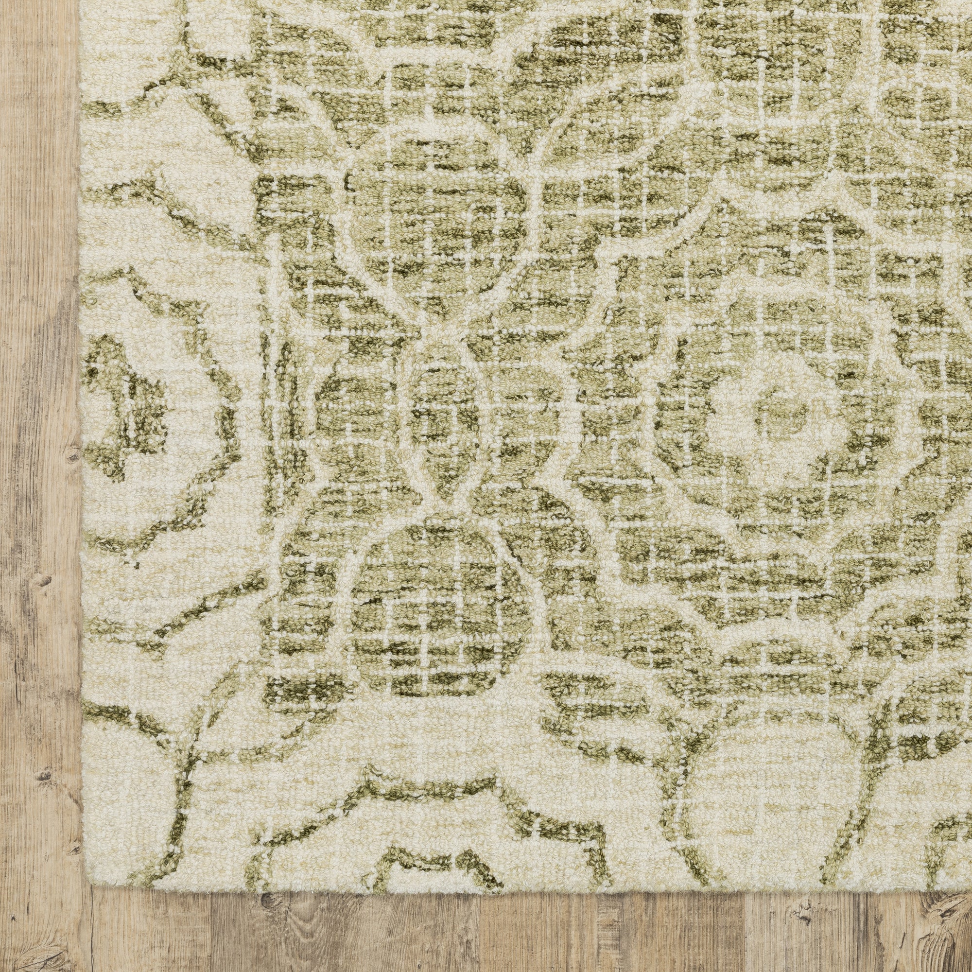 Olive Ivory Transitional Global  Area Rug