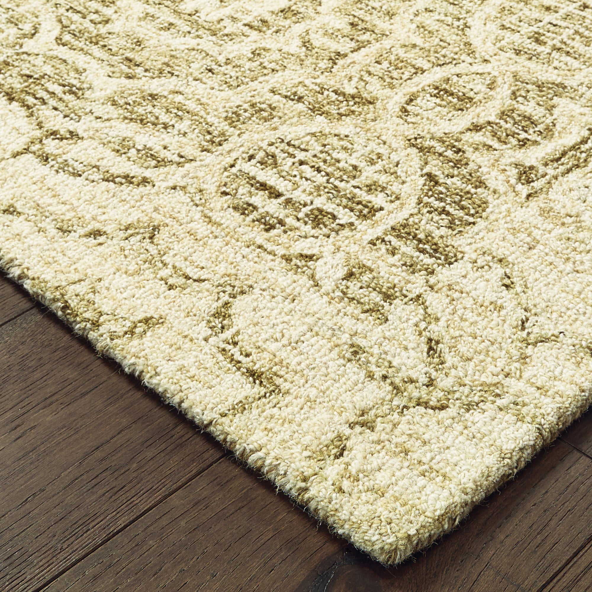 Olive Ivory Transitional Global  Area Rug