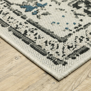 Vintage 灯台　Rug ラグ　177x121 nuLOOM Essa Vintage 9 ft. x 12 ft. Light Gray Living Room