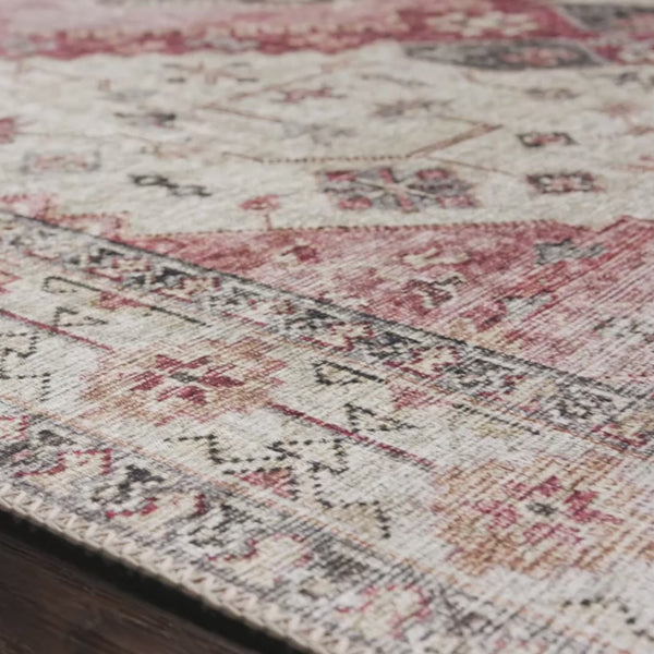 Pink and Gray Southwestern Boho Bohemian Persian Style Rug - Woodwaves