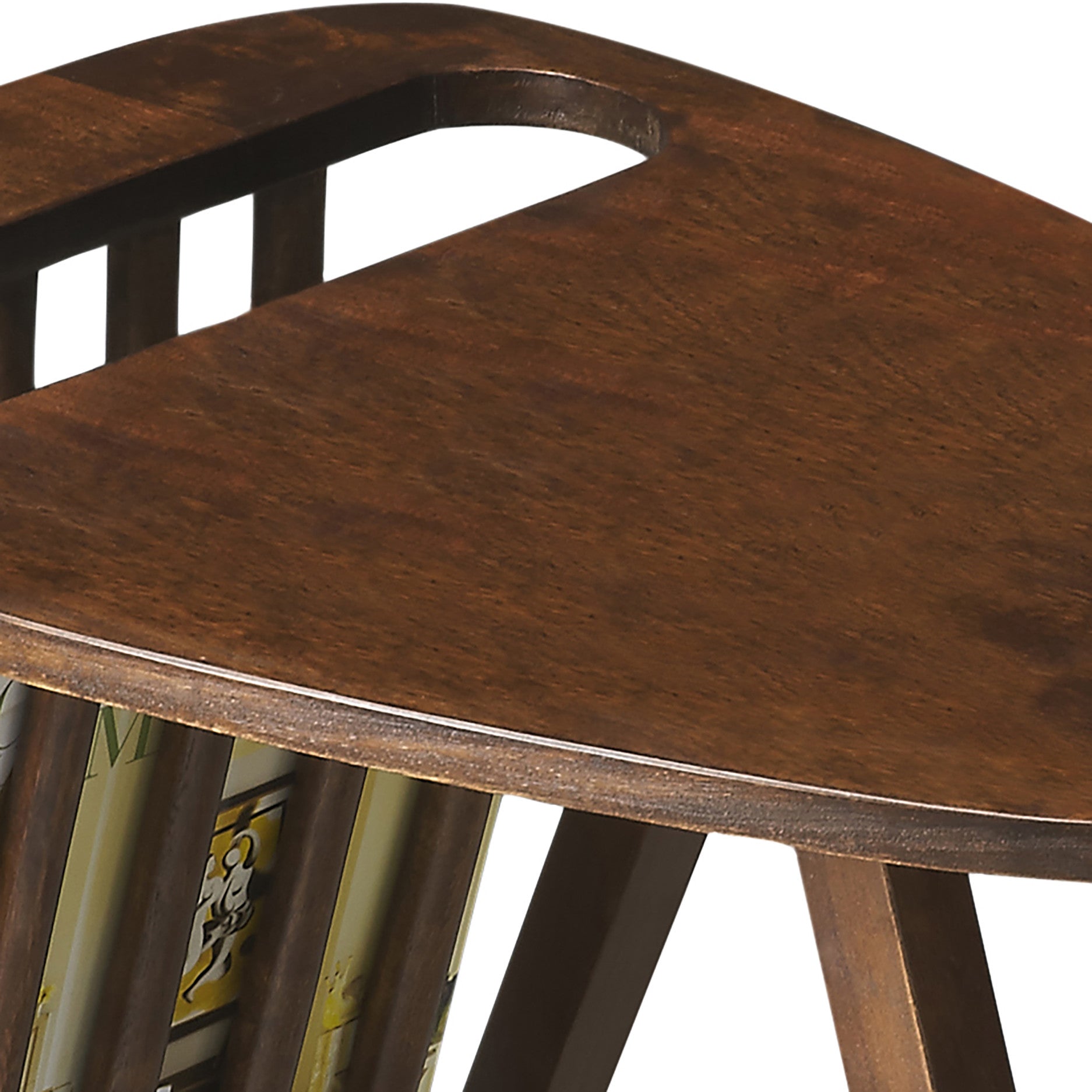 Mid Century Modern End Table With Magazine Rack