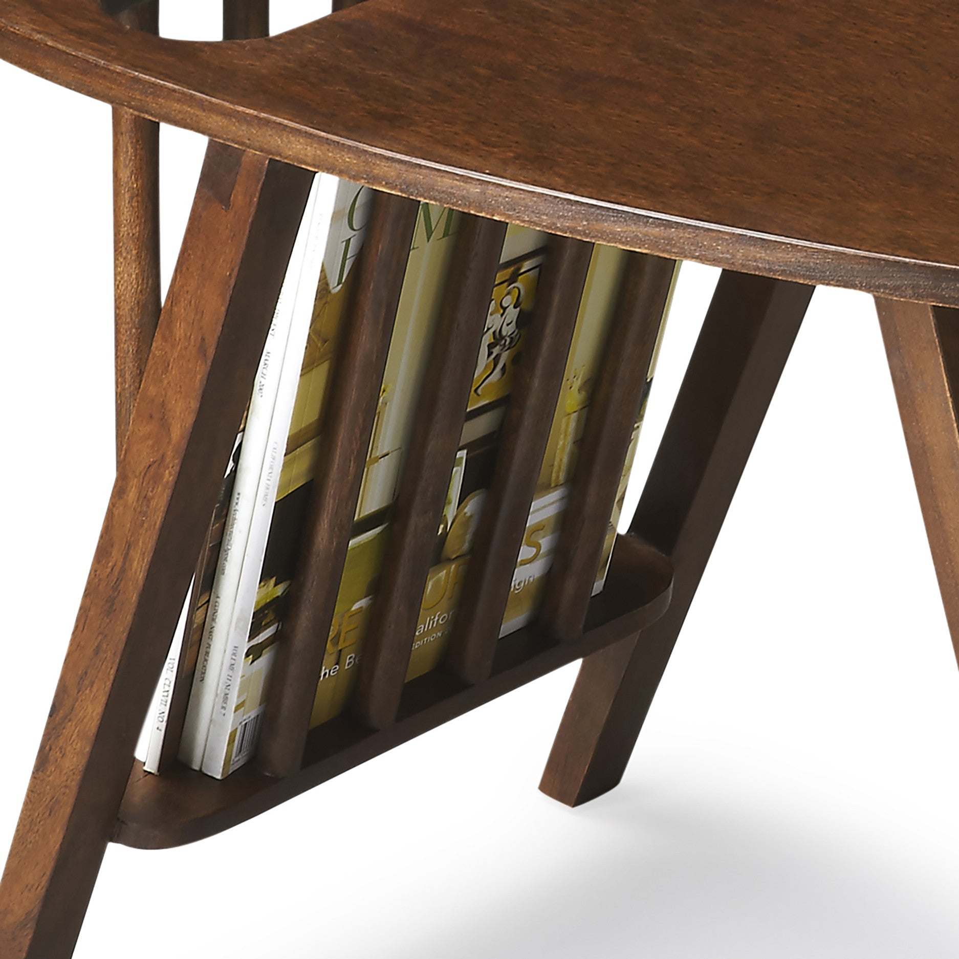 Mid Century Modern End Table With Magazine Rack