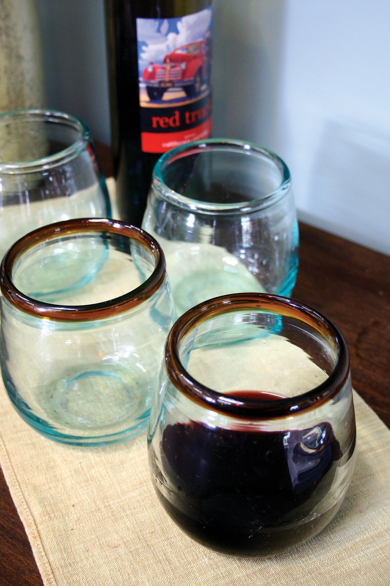 Amber Rim Wine Glasses