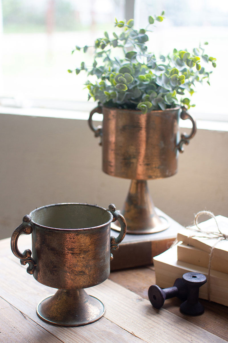 vintage planter pot Antique Copper Finish Planters