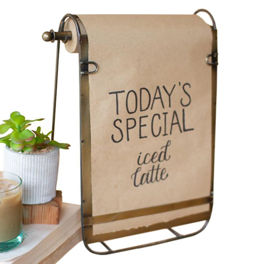 Antiqued Brass Easel with Note Roll