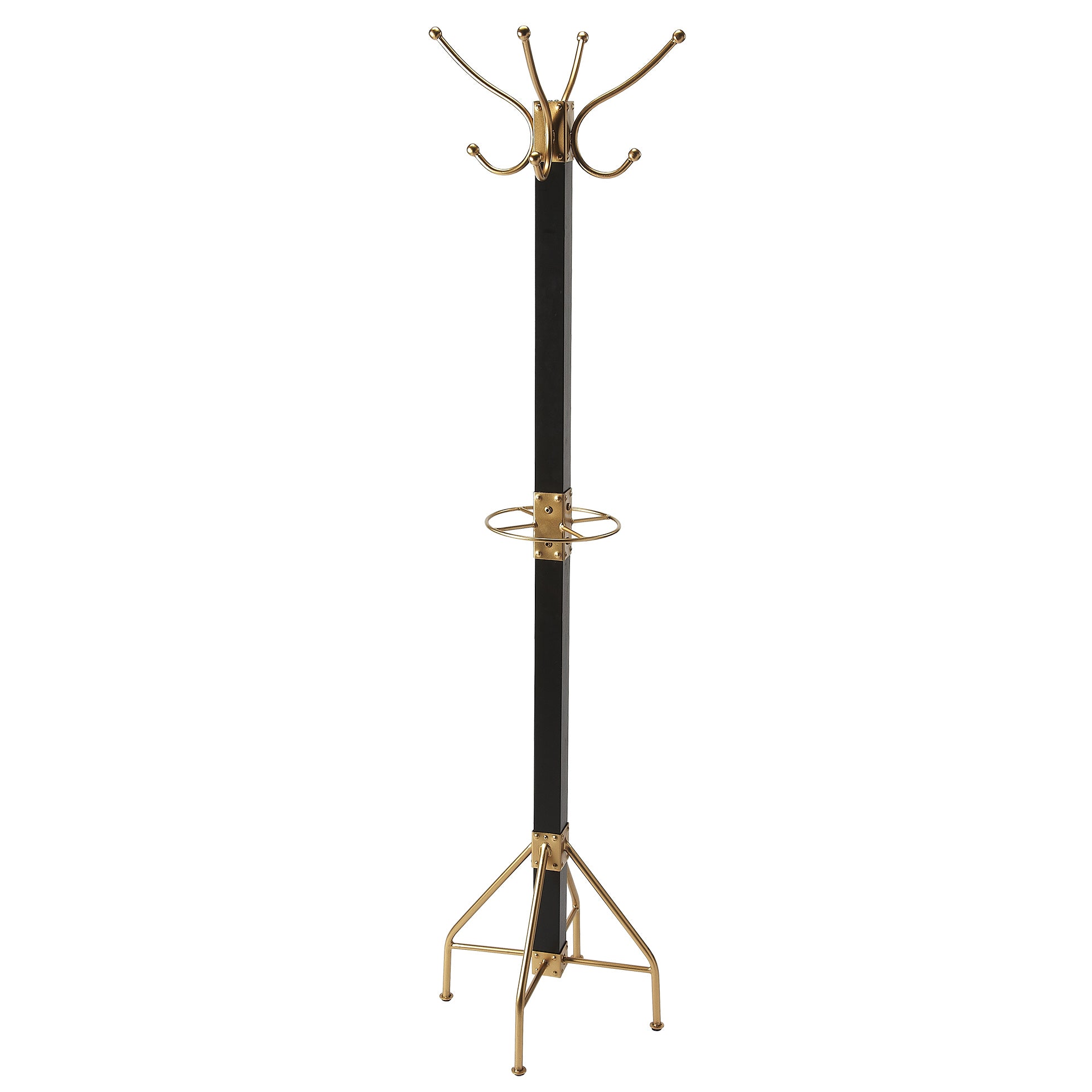 Black and Gold Mid Century Modern Coat Rack