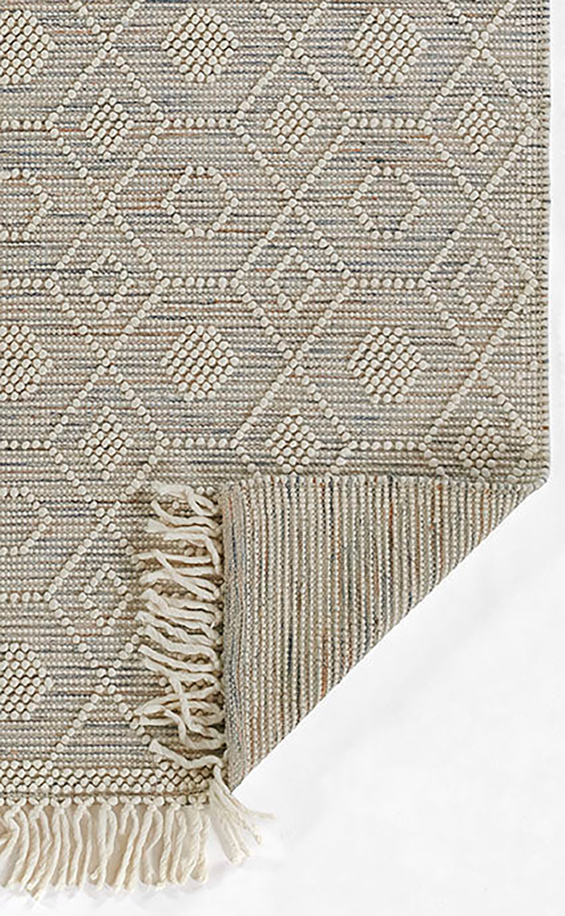Boho Wool & Cotton Monochrome Area Rug