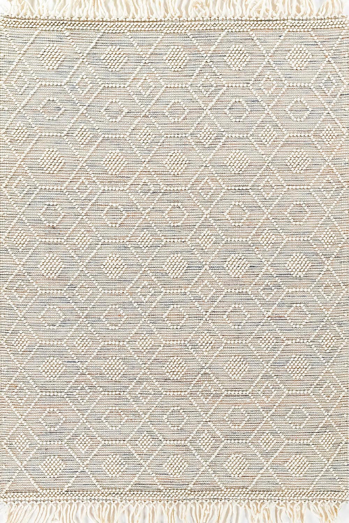 Boho Wool & Cotton Monochrome Area Rug