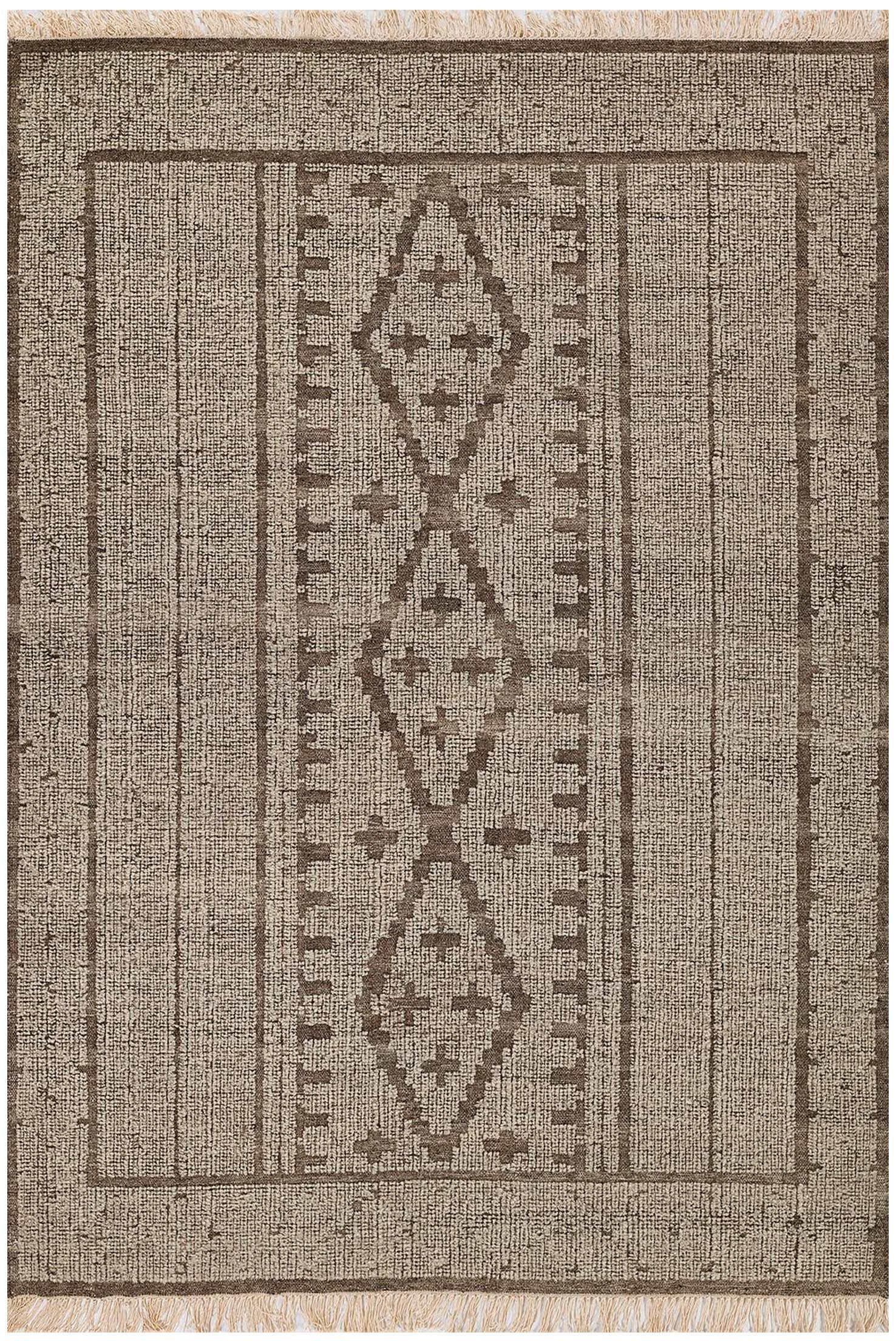 Boho Hand Woven Wool & Cotton Natural Tone Area Rug