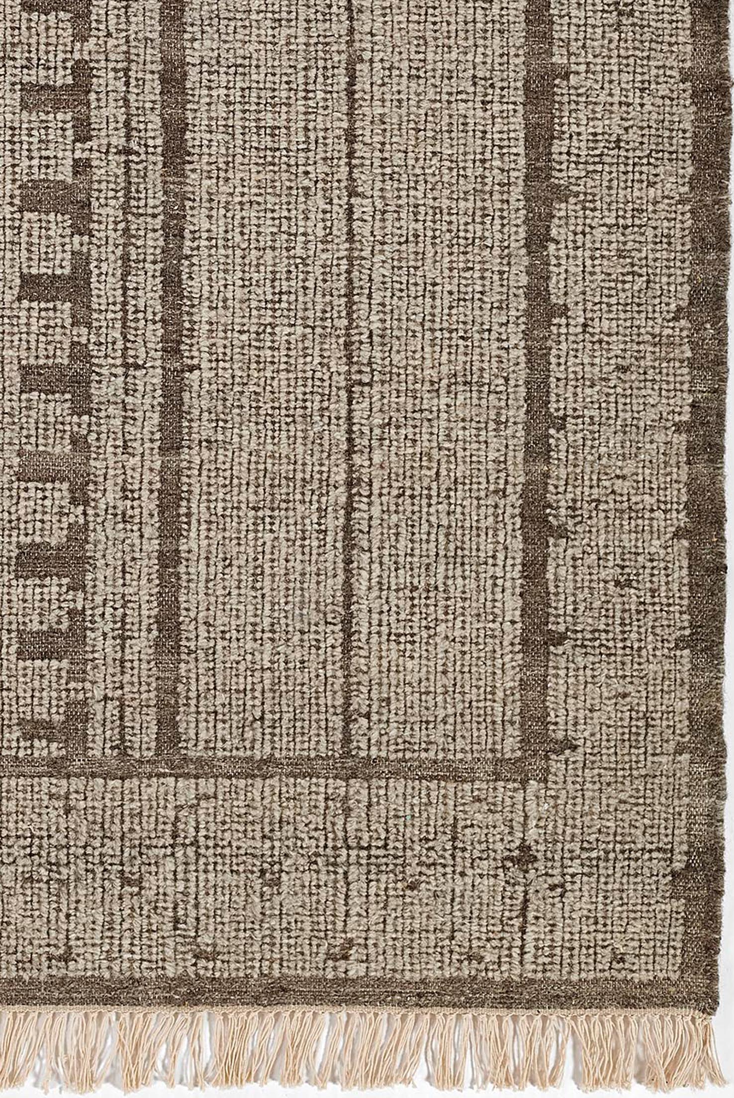 Boho Hand Woven Wool & Cotton Natural Tone Area Rug