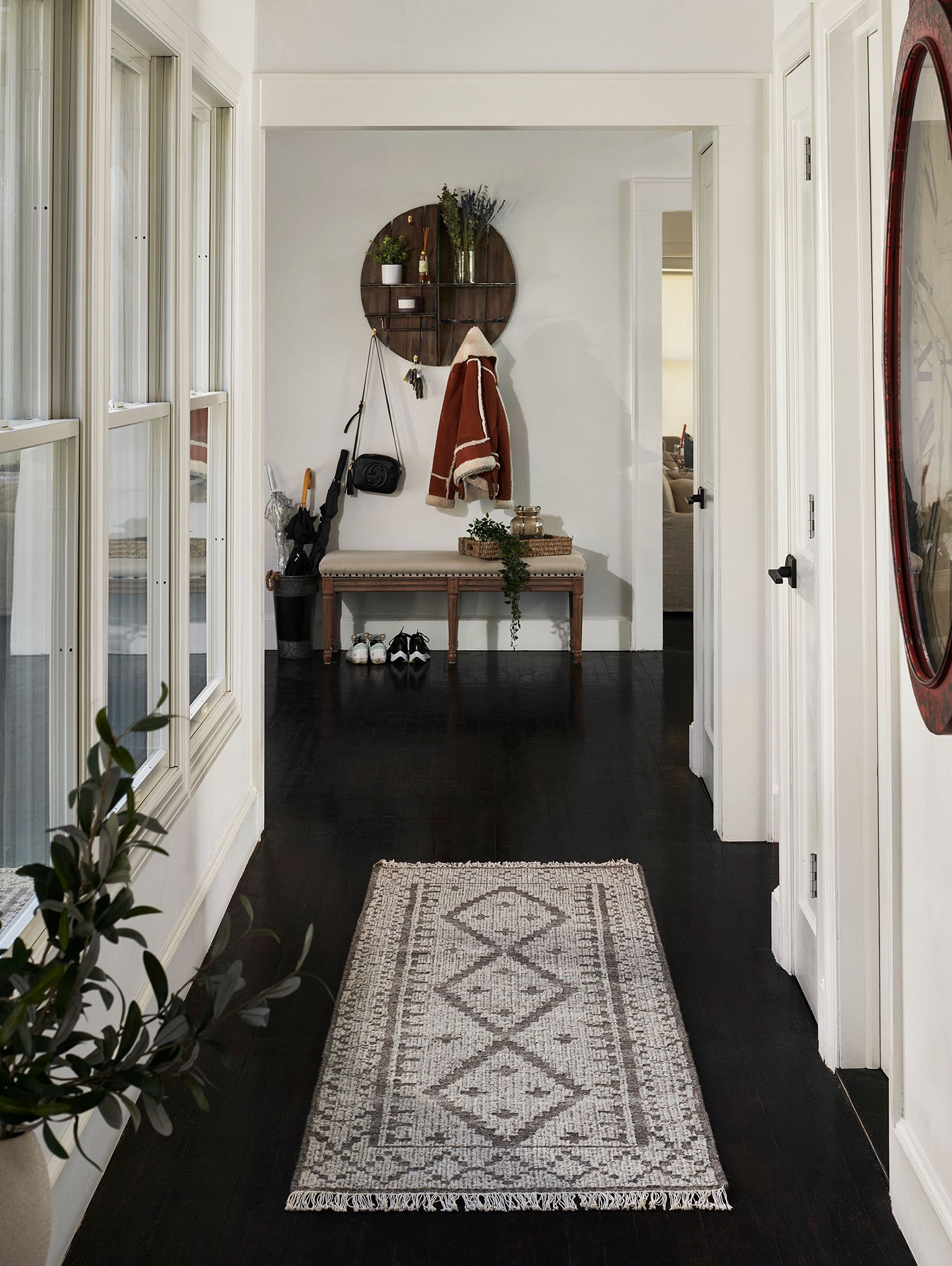 Grey Modern Boho Entryway Rug, Floor Rugs For Bedroom Kitchen