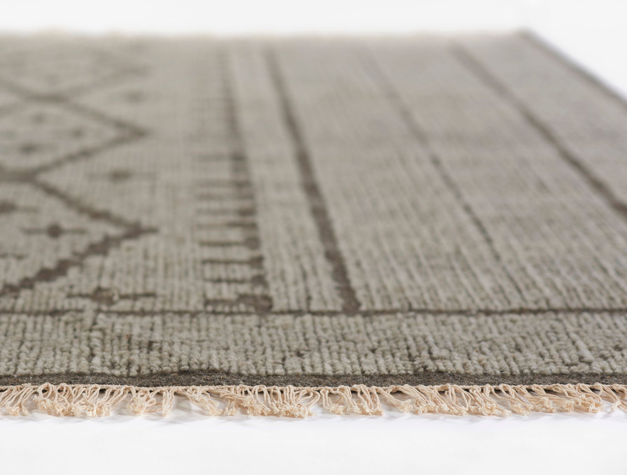 Boho Hand Woven Wool & Cotton Natural Tone Area Rug