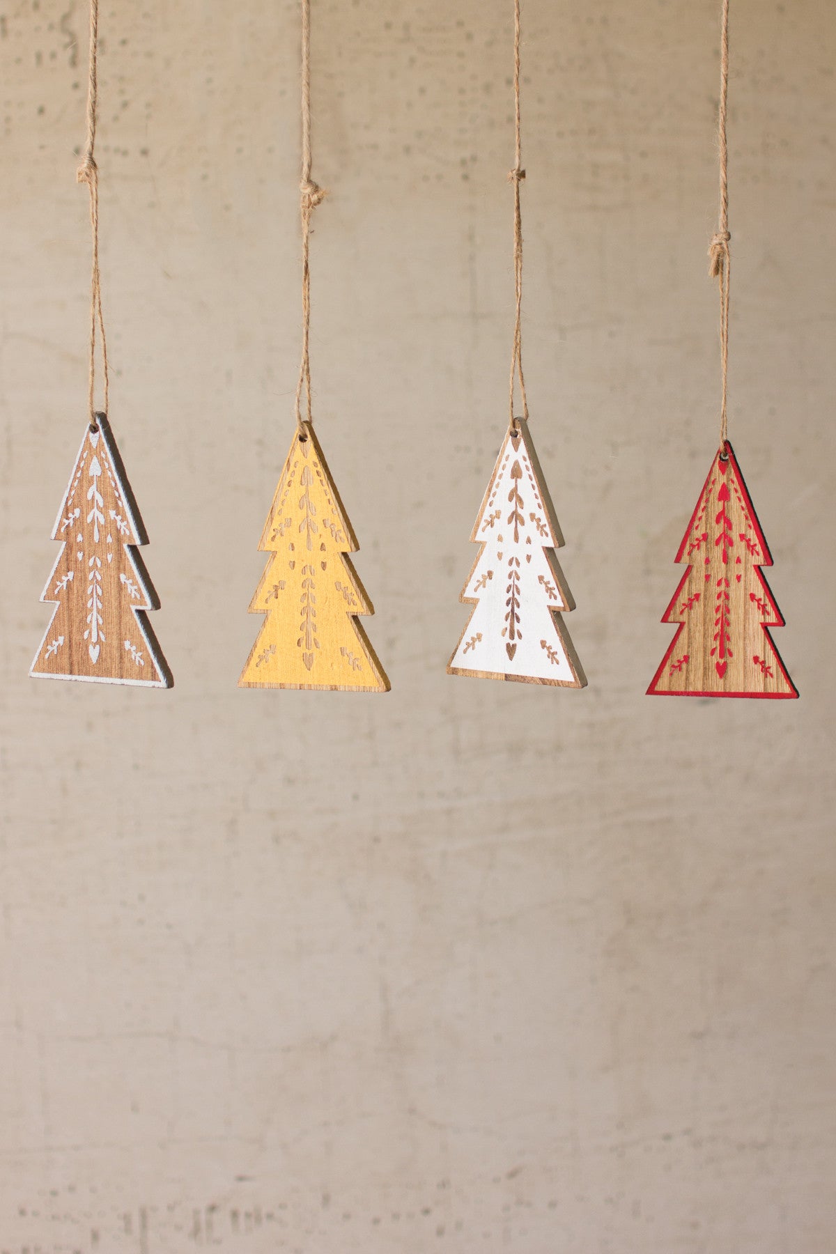 Wooden Tree Christmas Ornaments