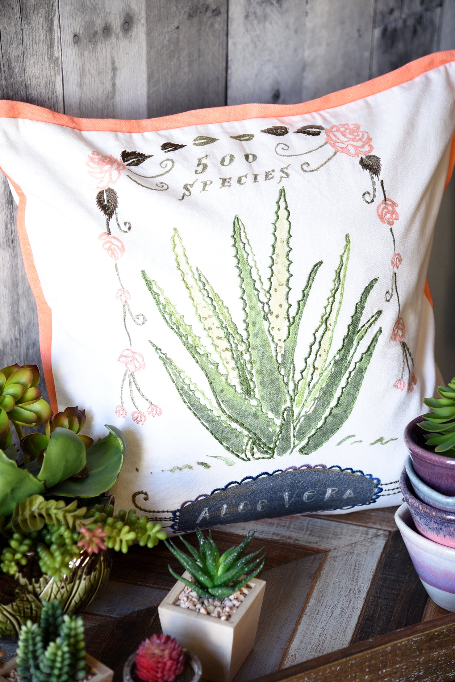 Cactus Succulent Boho Southwest Pillow