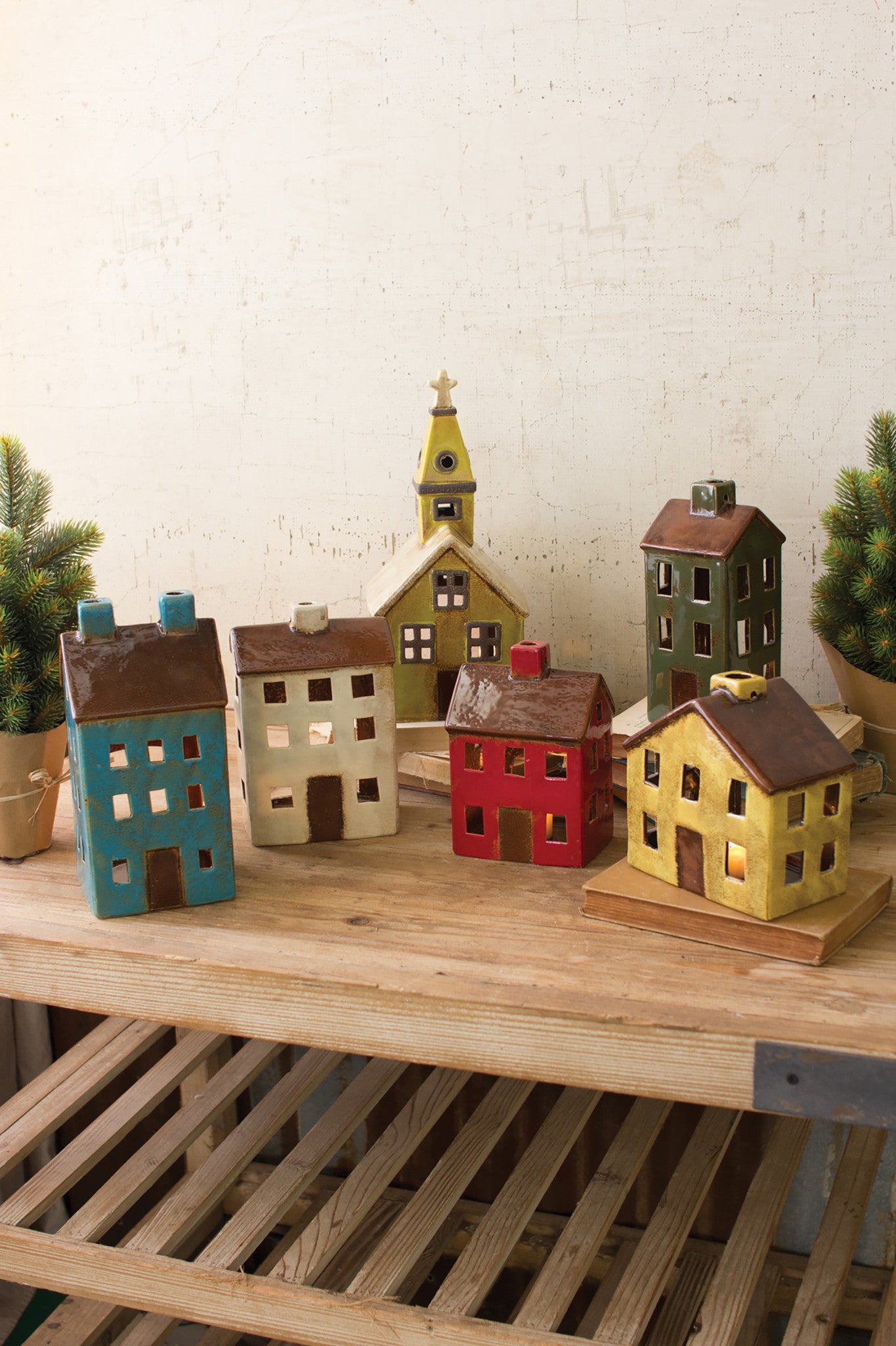 Colorful Ceramic Village - Set of 6