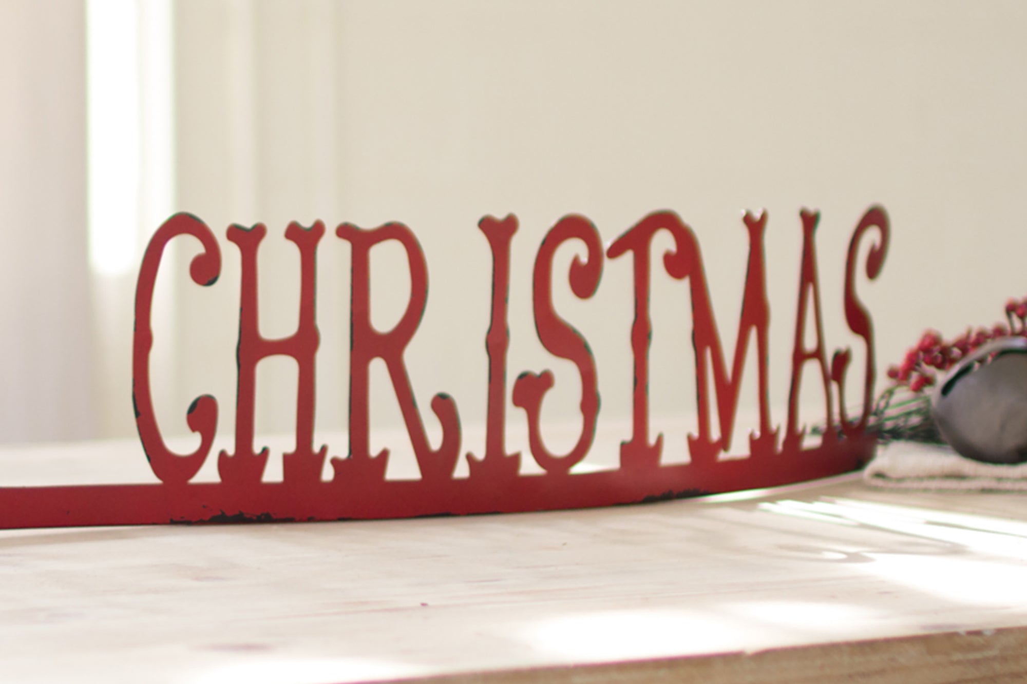 Red Merry Christmas Signs - Set of 2