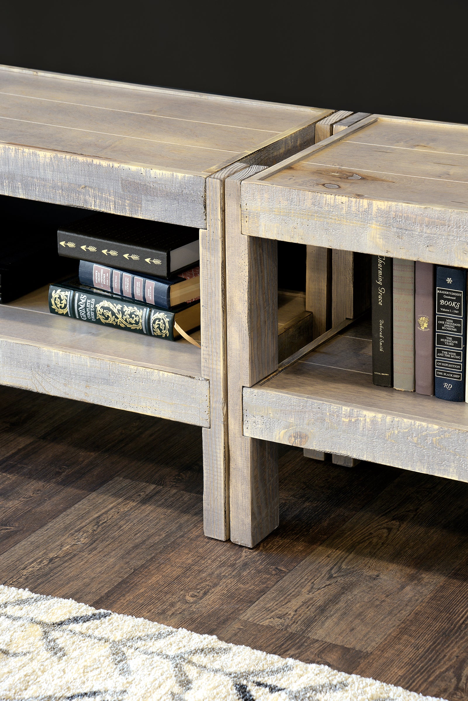 Handcrafted Rustic Wood TV Stand Console - presEARTH - Lakewood Gray