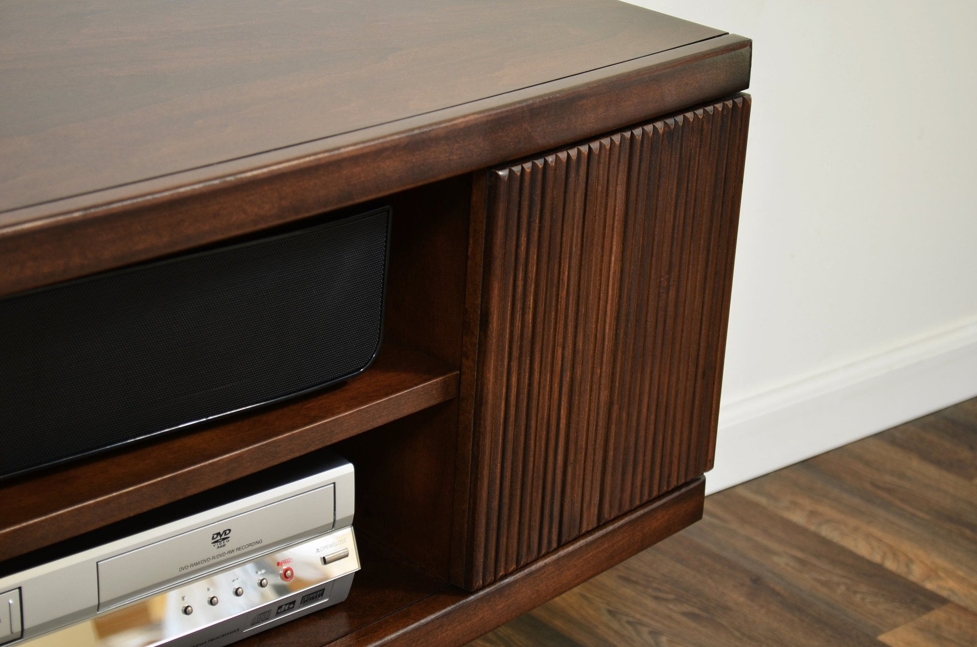 Curved Round Floating TV Console - The Curve - Mocha