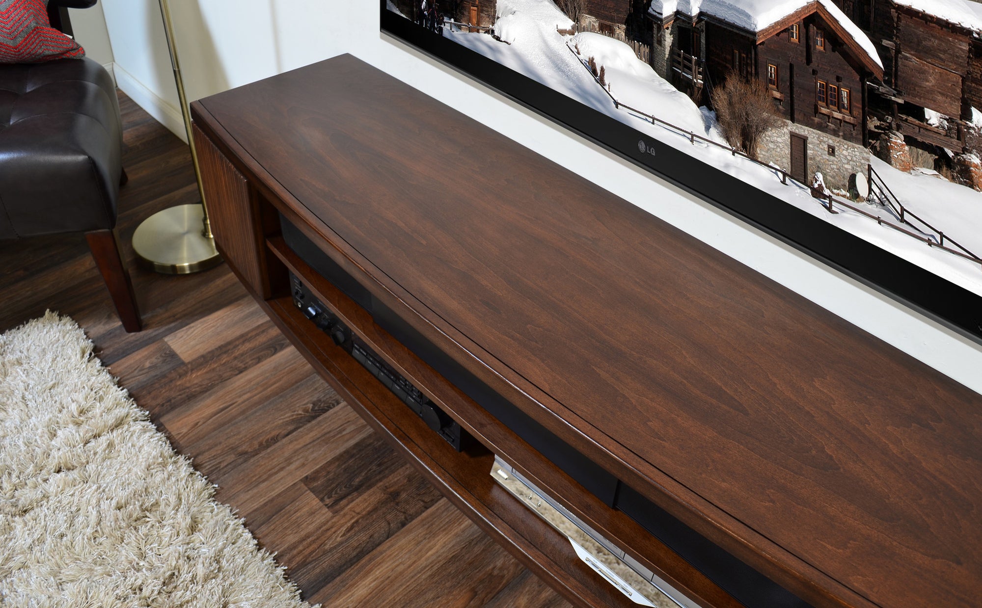 Curved Round Floating TV Console - The Curve - Mocha - OB 50% OFF!