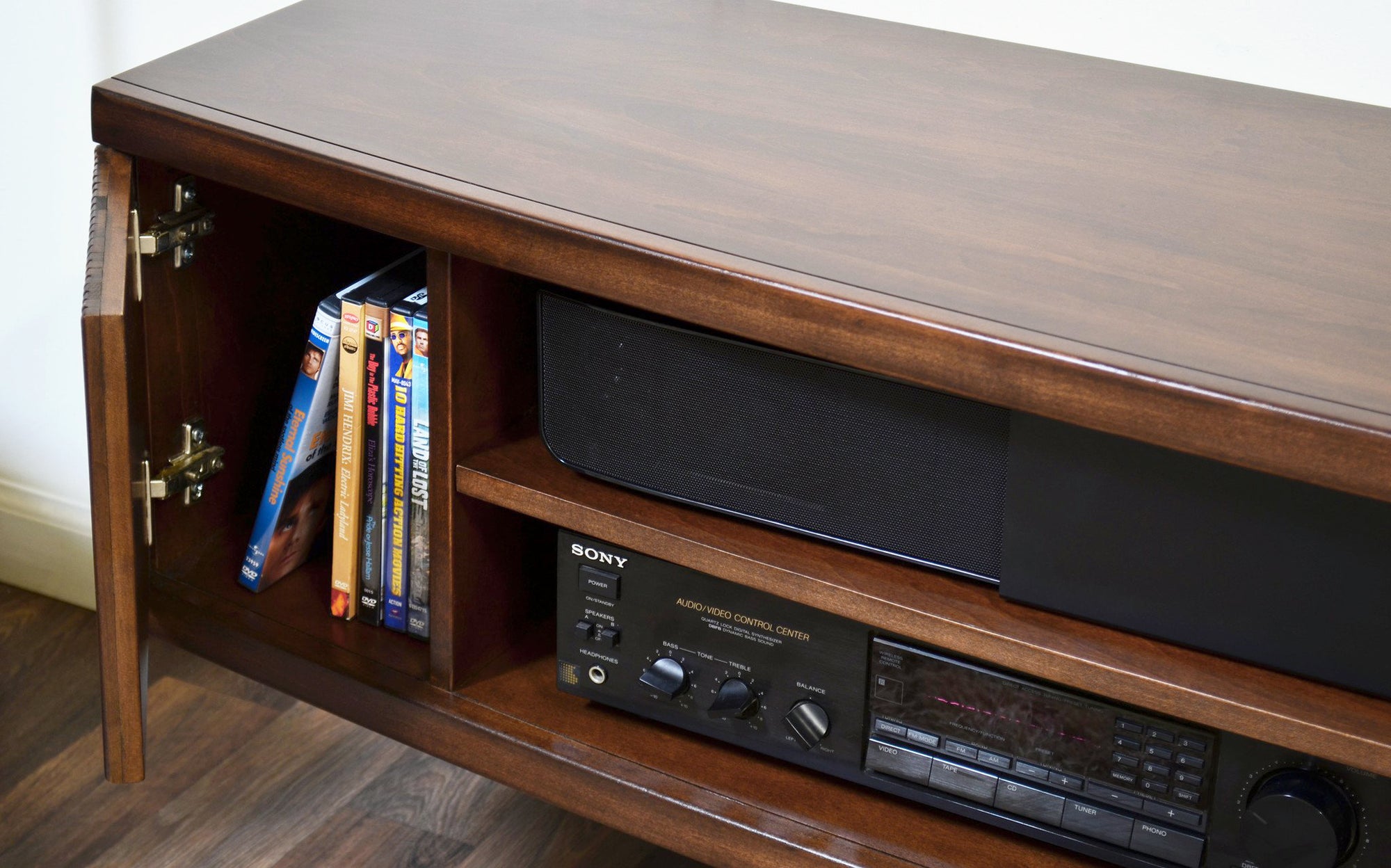 Curved Round Floating TV Console - The Curve - Mocha