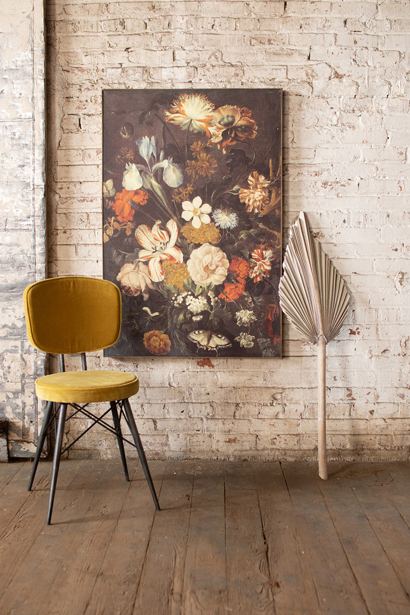 Large Dark Floral Flower Wall Art Decor