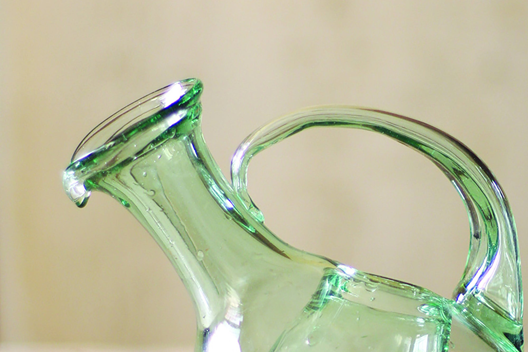 Large Modern Tilted Glass Beverage Pitcher