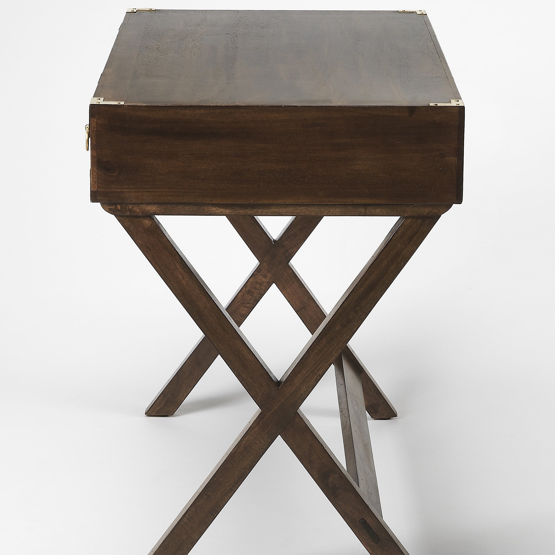 Coastal Wood and Brass Desk