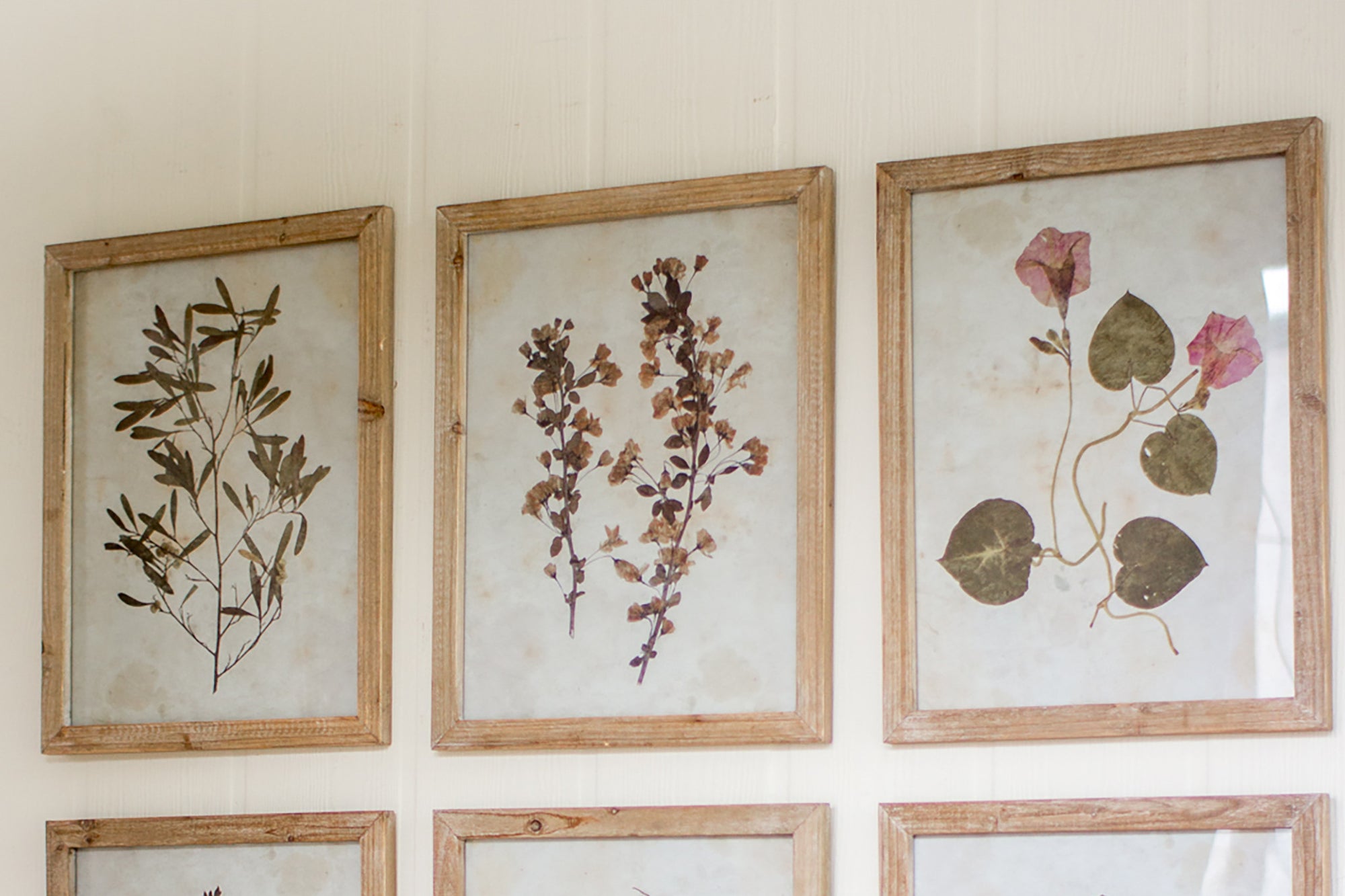 Pressed Flowers Print Wood Wall Decor
