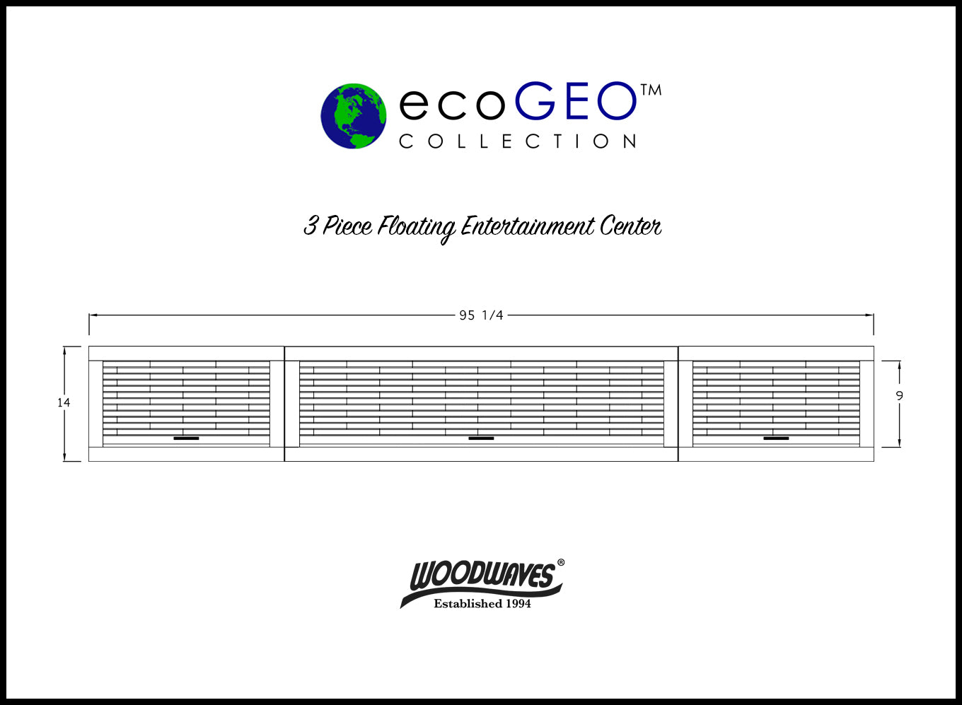 Floating TV Stand Entertainment Center - ECO GEO Espresso