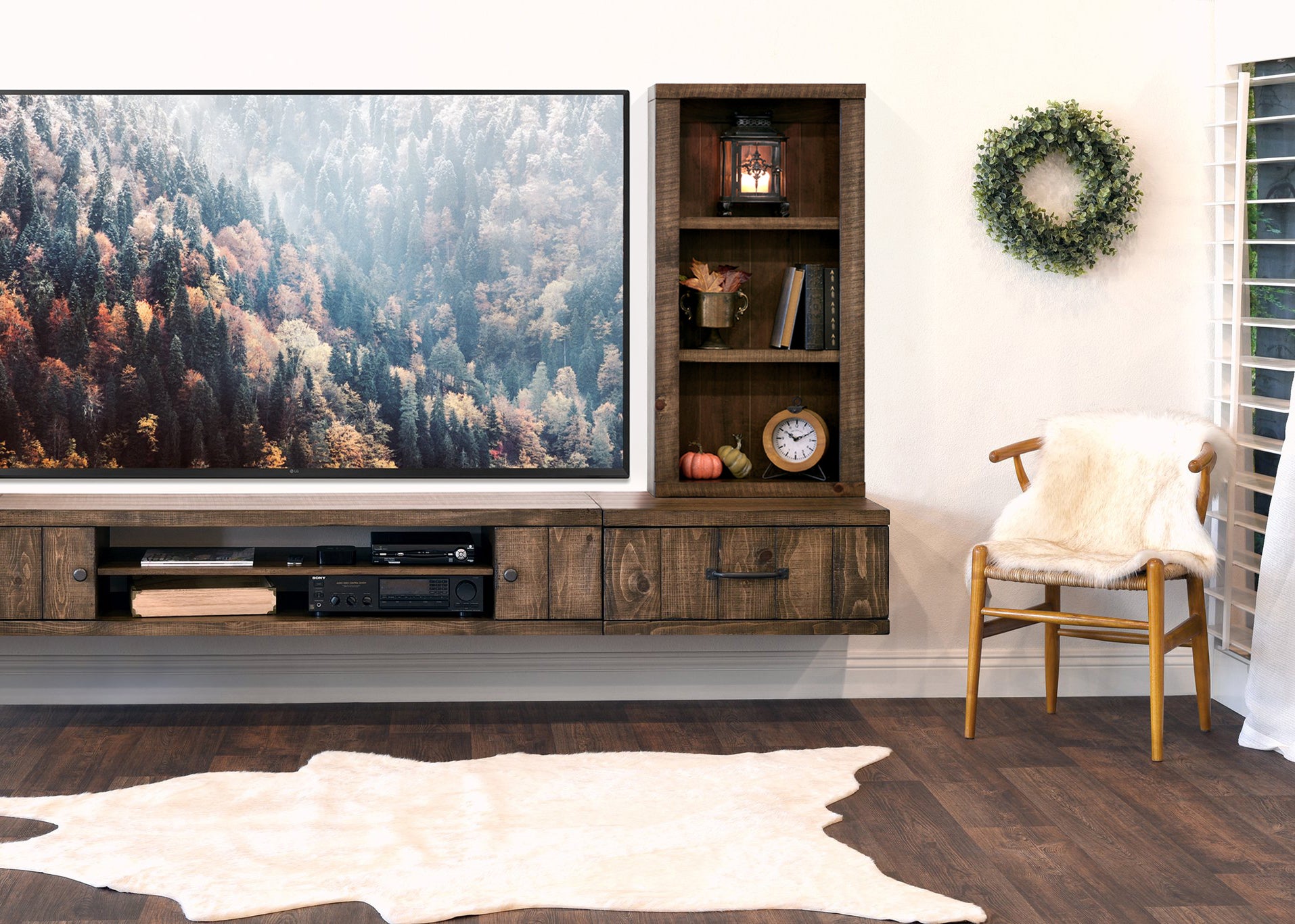 tv stand with built in wall mount